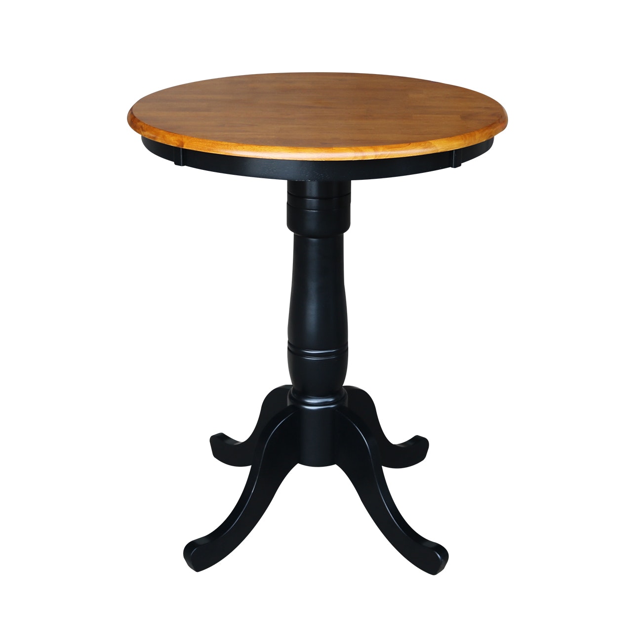 John Thomas 30" Pedestal Table in Cherry / Black T57-30RT/T46-30B/T46-6B