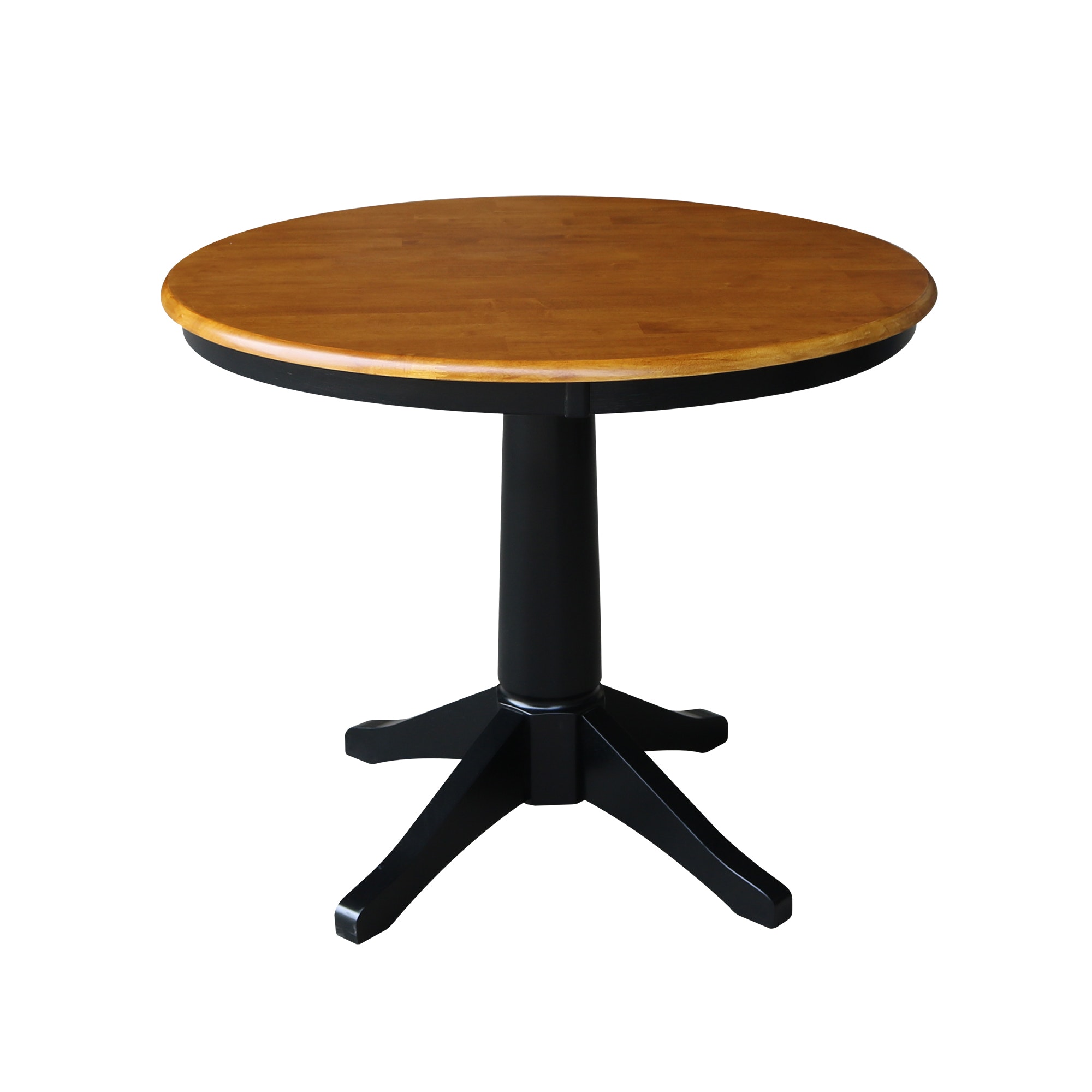 John Thomas 36" Pedestal Table in Cherry / Black T57-36RT/T46-27B