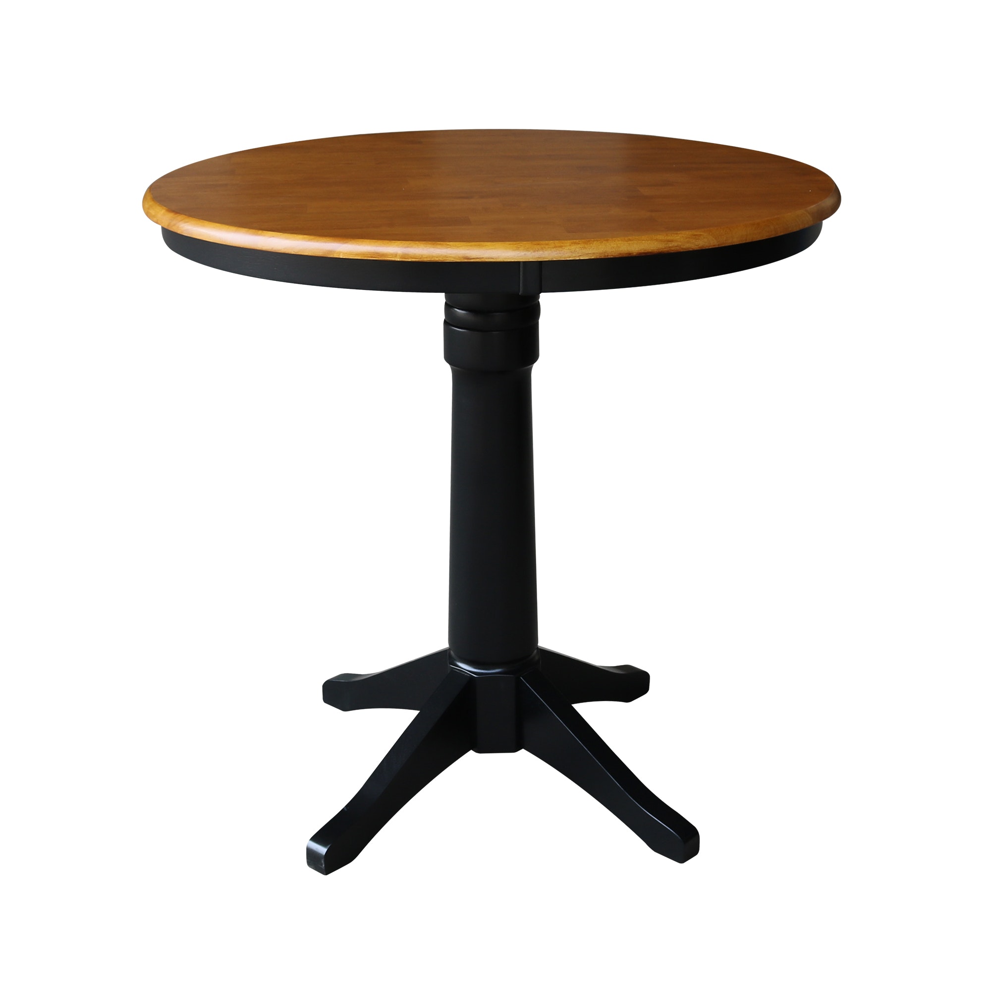 John Thomas 36" Pedestal Table in Cherry / Black T57-36RT/T46-27B/T46-6B
