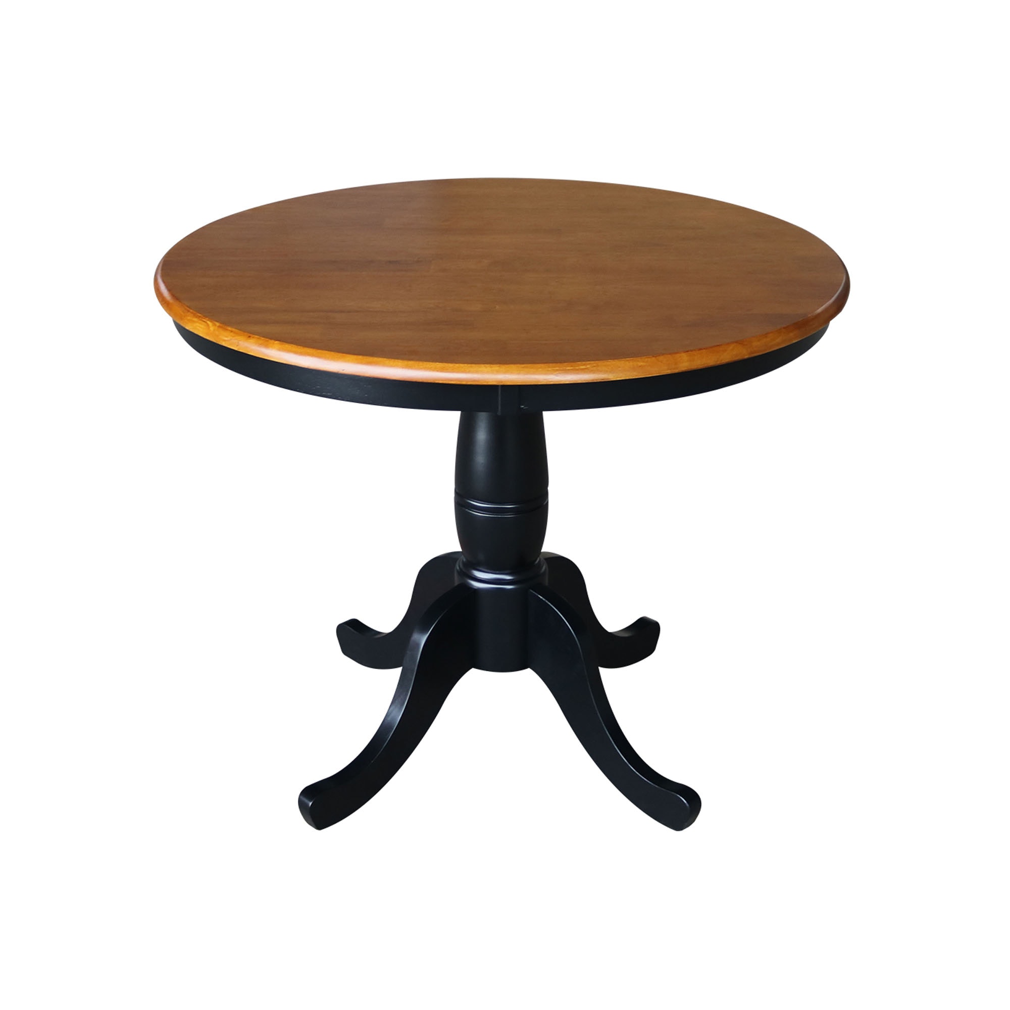 John Thomas 36" Pedestal Table in Cherry / Black T57-36RT/T46-30B