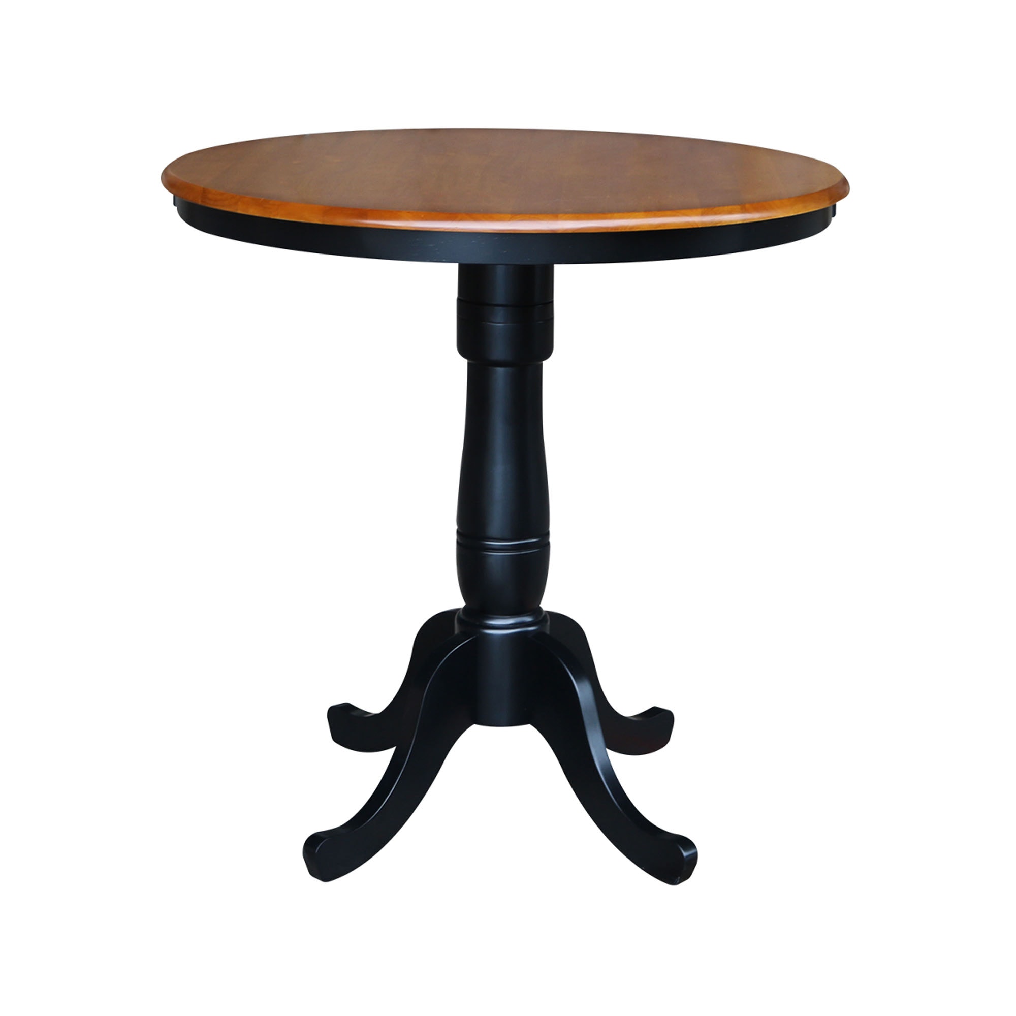 John Thomas 36" Pedestal Table in Cherry / Black T57-36RT/T46-30B/T46-6B