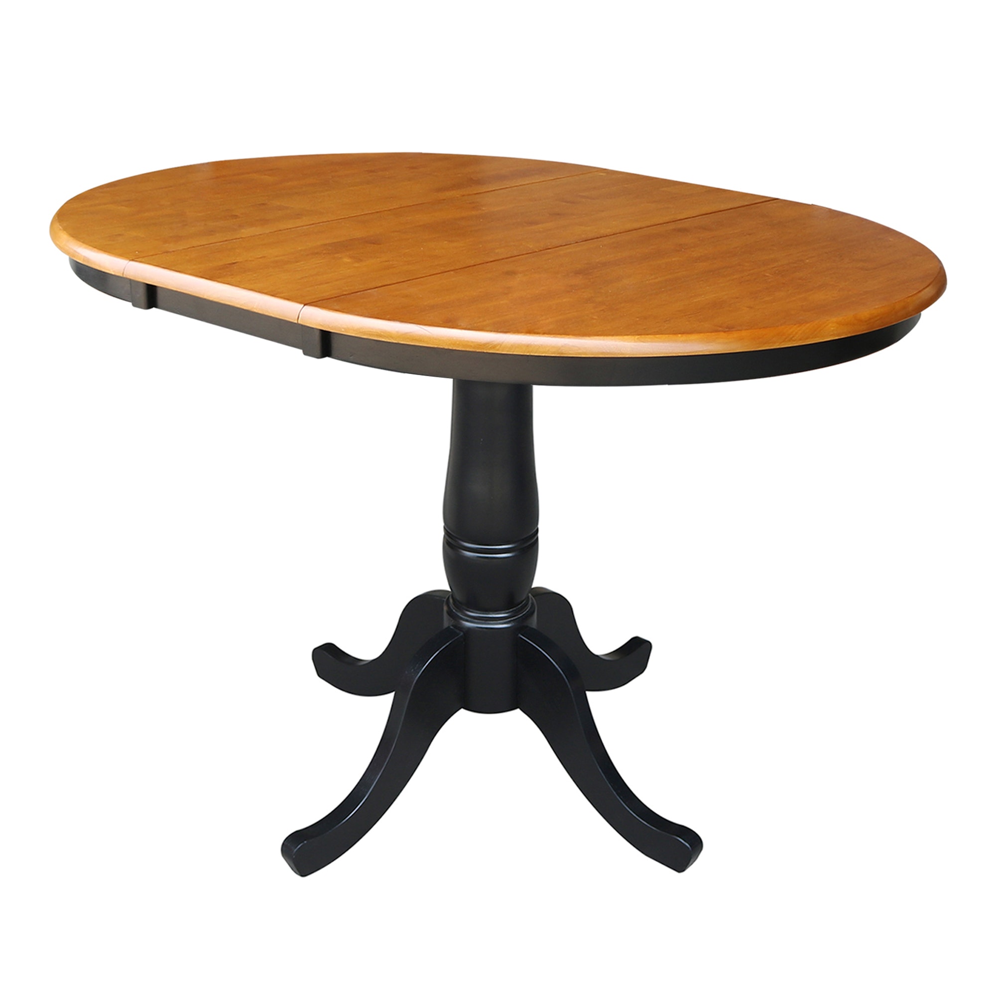 John Thomas Round Extension Table in Cherry/Black T57-36RXT/T46-30B