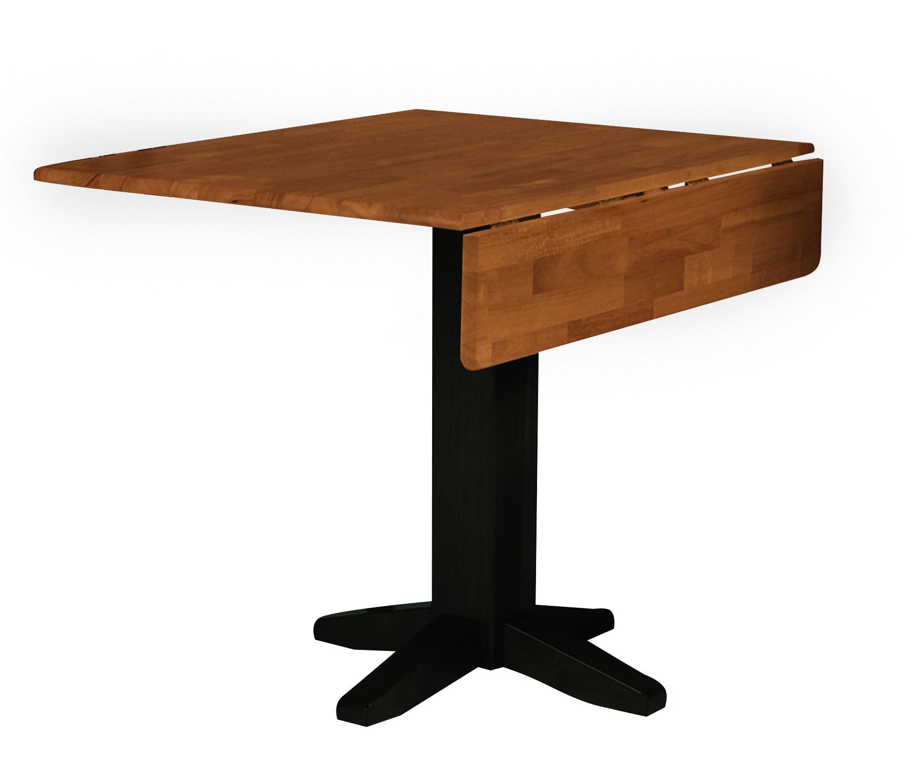 John Thomas Square Dropleaf Pedestal Table in Black & Cherry T57-36SDP