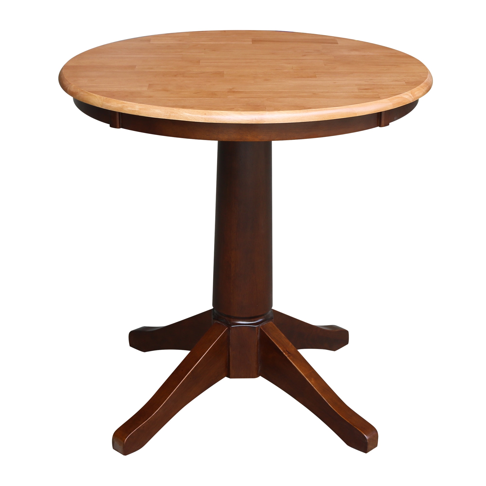 John Thomas 30" Pedestal Table in Cinnamon / Espresso T58-30RT/T58-27B