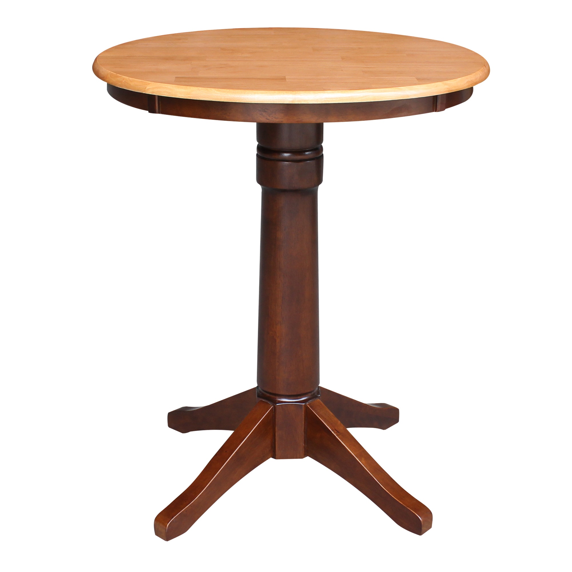 John Thomas 30" Pedestal Table in Cinnamon / Espresso T58-30RT/T58-27B/T58-6B