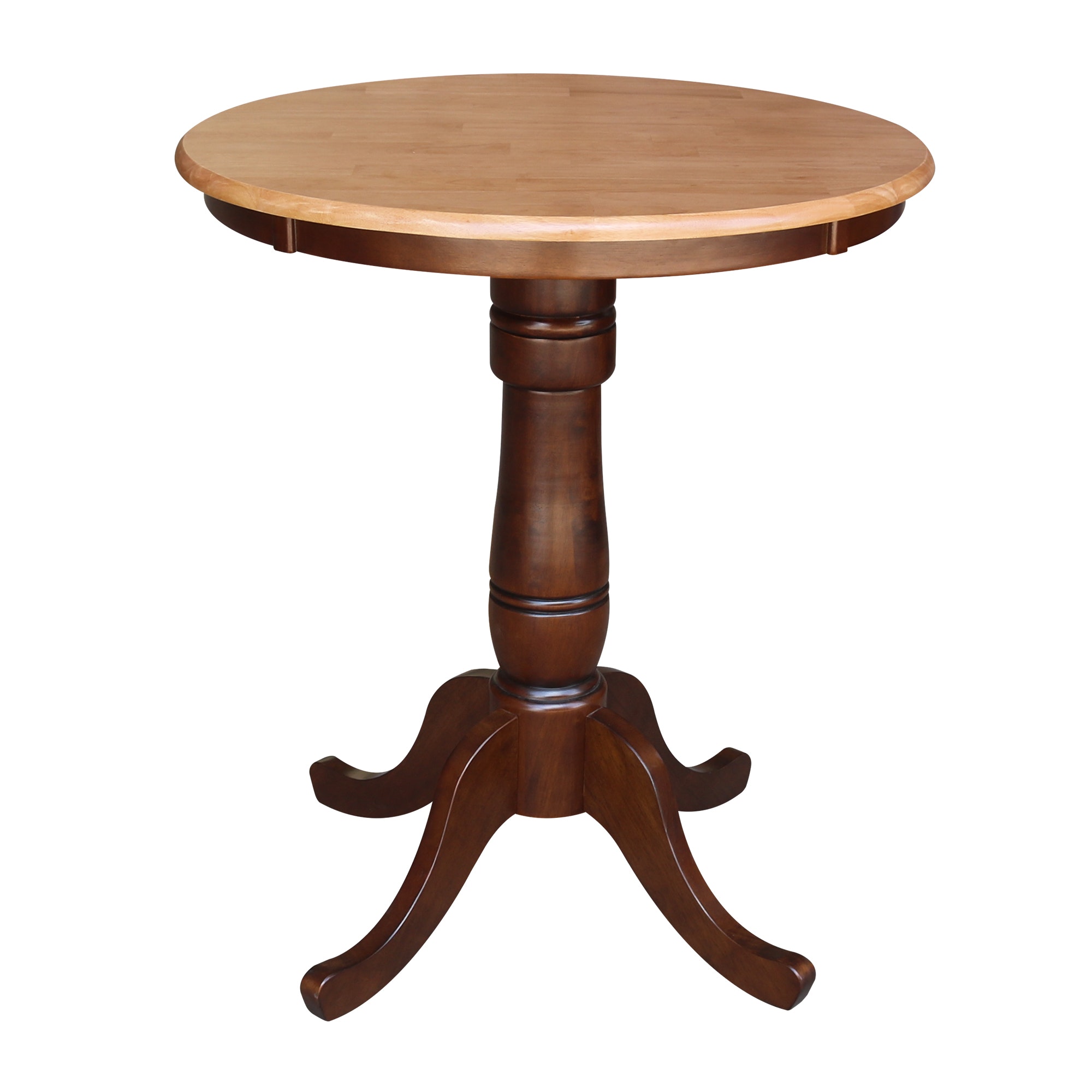 John Thomas 30" Pedestal Table in Cinnamon / Espresso T58-30RT/T58-30B/T58-6B