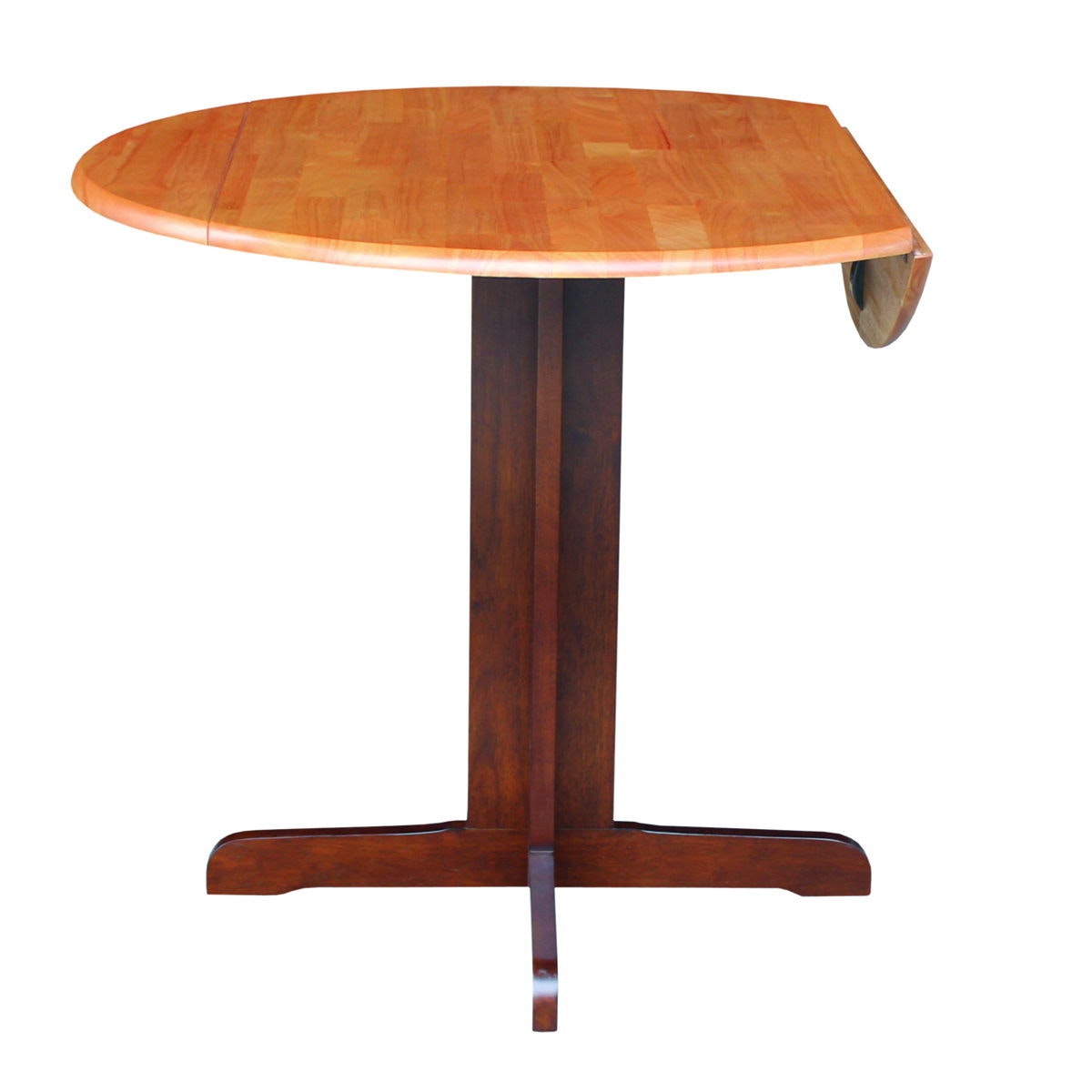 John Thomas Round Dropleaf Pedestal Table in Cinnamon & Espresso T58-36RP