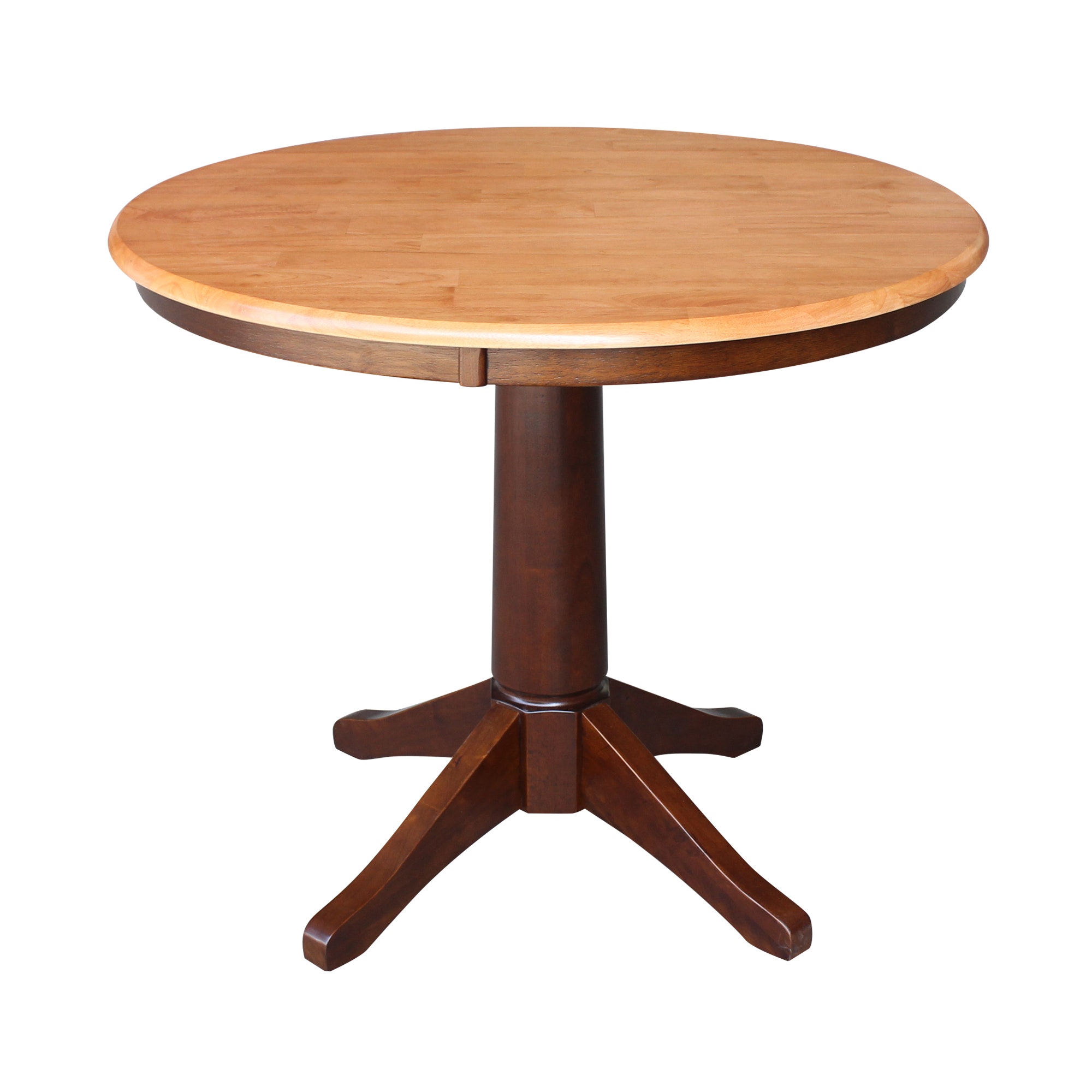 John Thomas 36" Pedestal Table in Cinnamon / Espresso T58-36RT/T58-27B