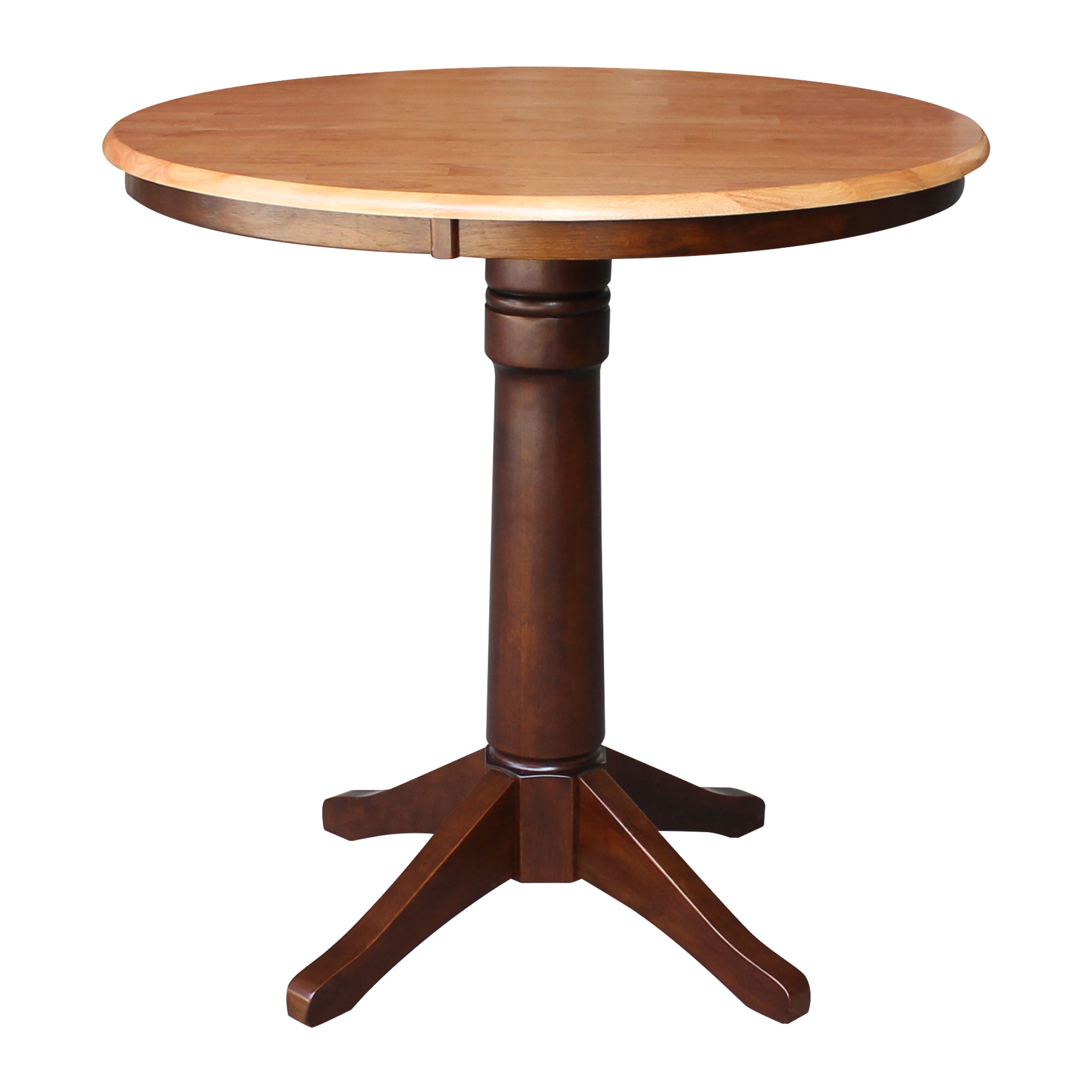 John Thomas 36" Pedestal Table in Cinnamon / Espresso T58-36RT/T58-27B/T58-6B