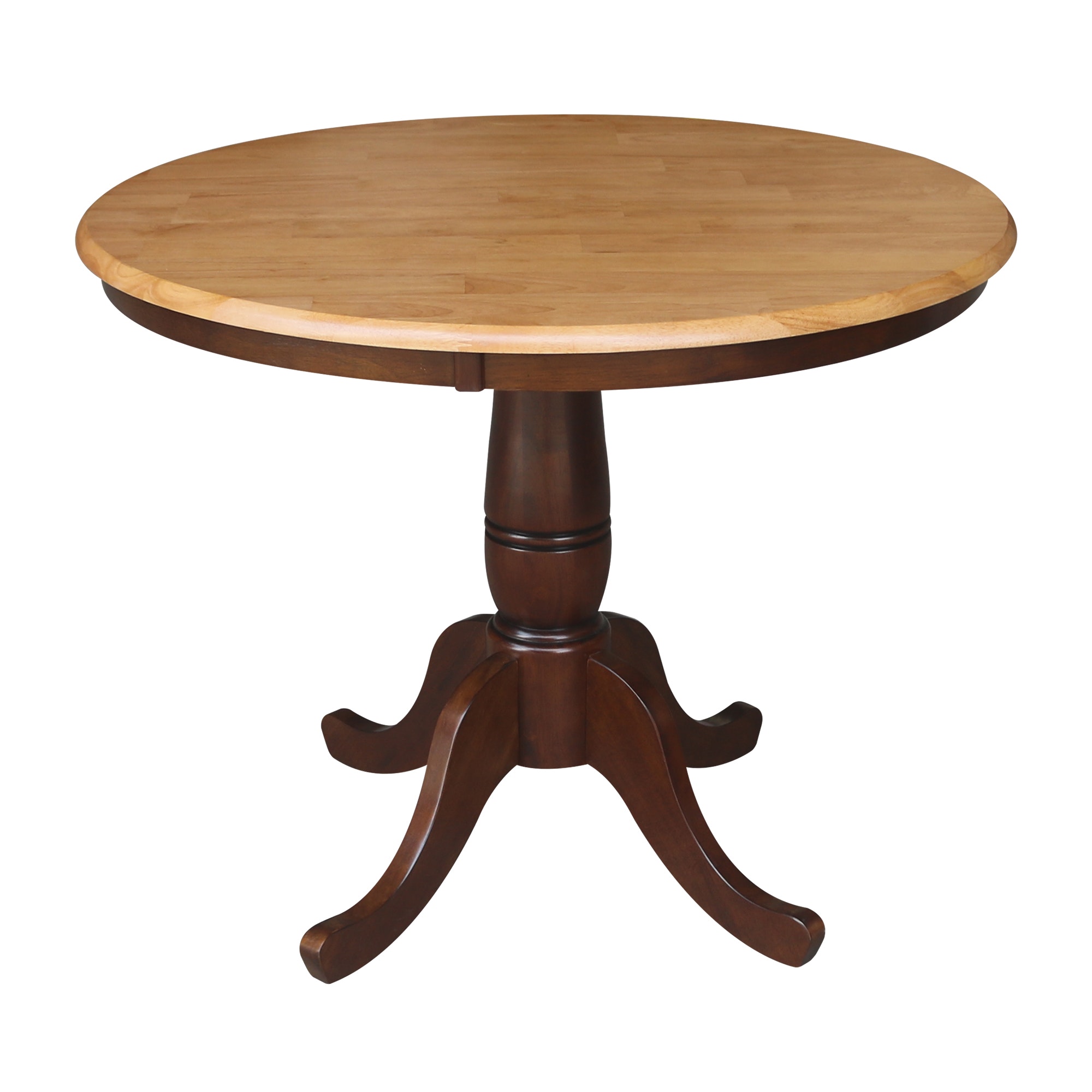 John Thomas 36" Pedestal Table in Cinnamon / Espresso T58-36RT/T58-30B