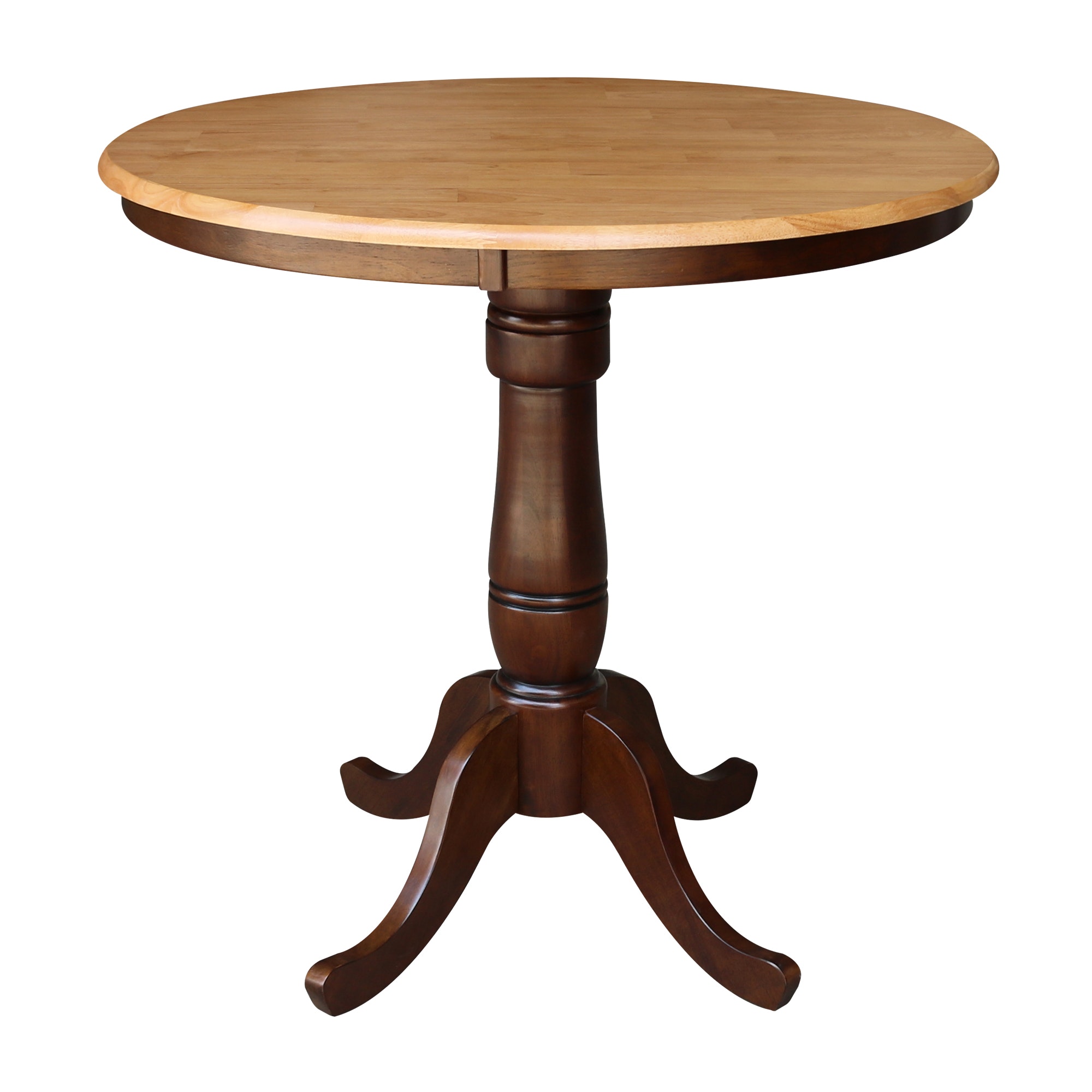 John Thomas 36" Pedestal Table in Cinnamon / Espresso T58-36RT/T58-30B/T58-6B