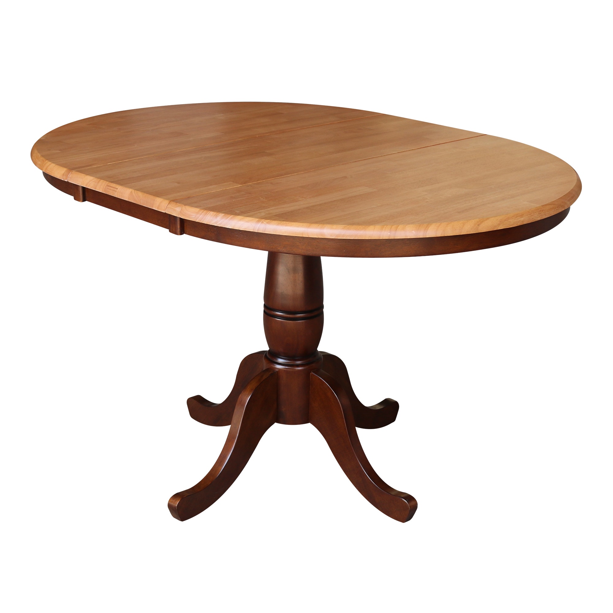 John Thomas Round Extension Table in Cinnamon/Espresso T58-36RXT/T58-30B