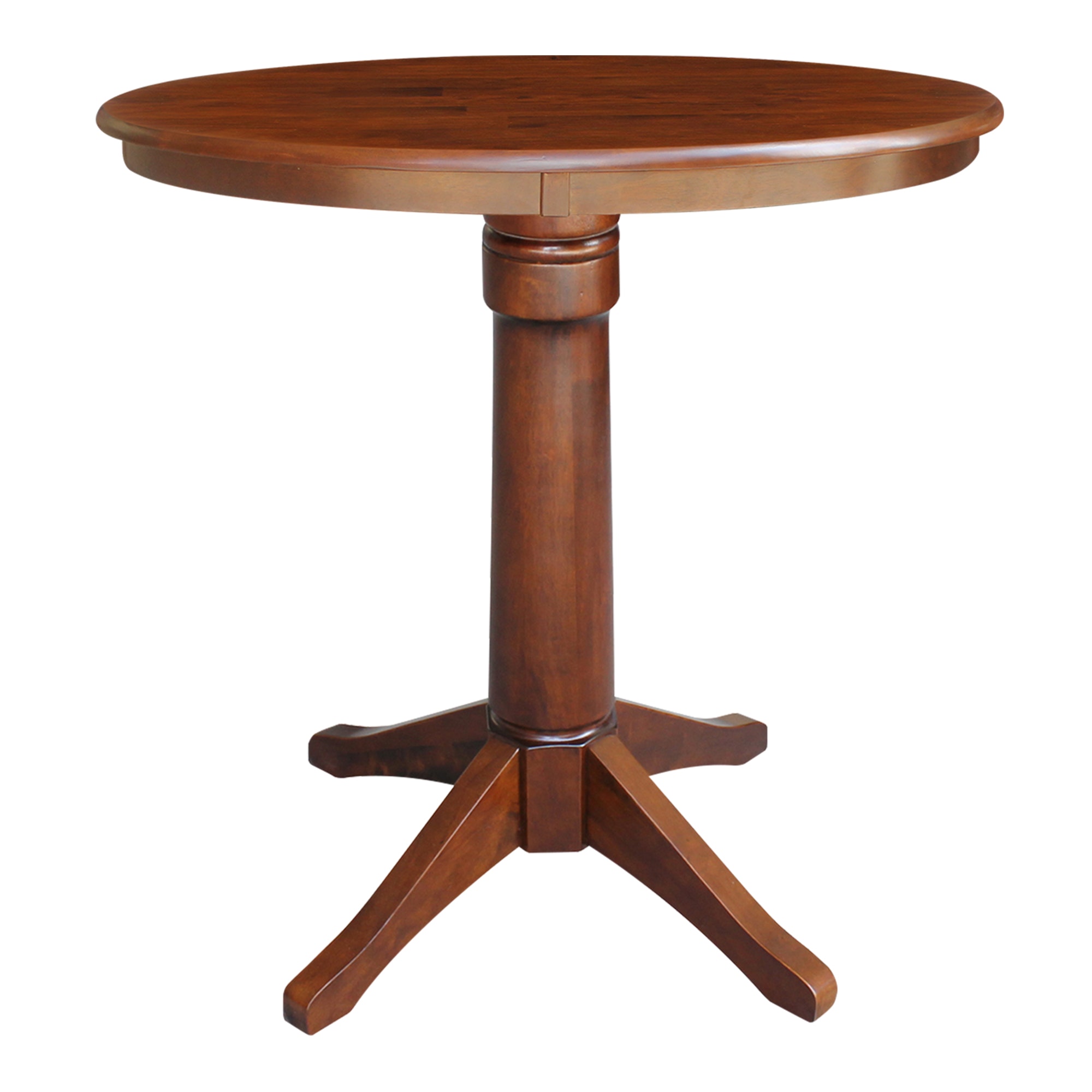 John Thomas 36" Pedestal Table in Espresso T581-36RT/T58-27B/T58-6B