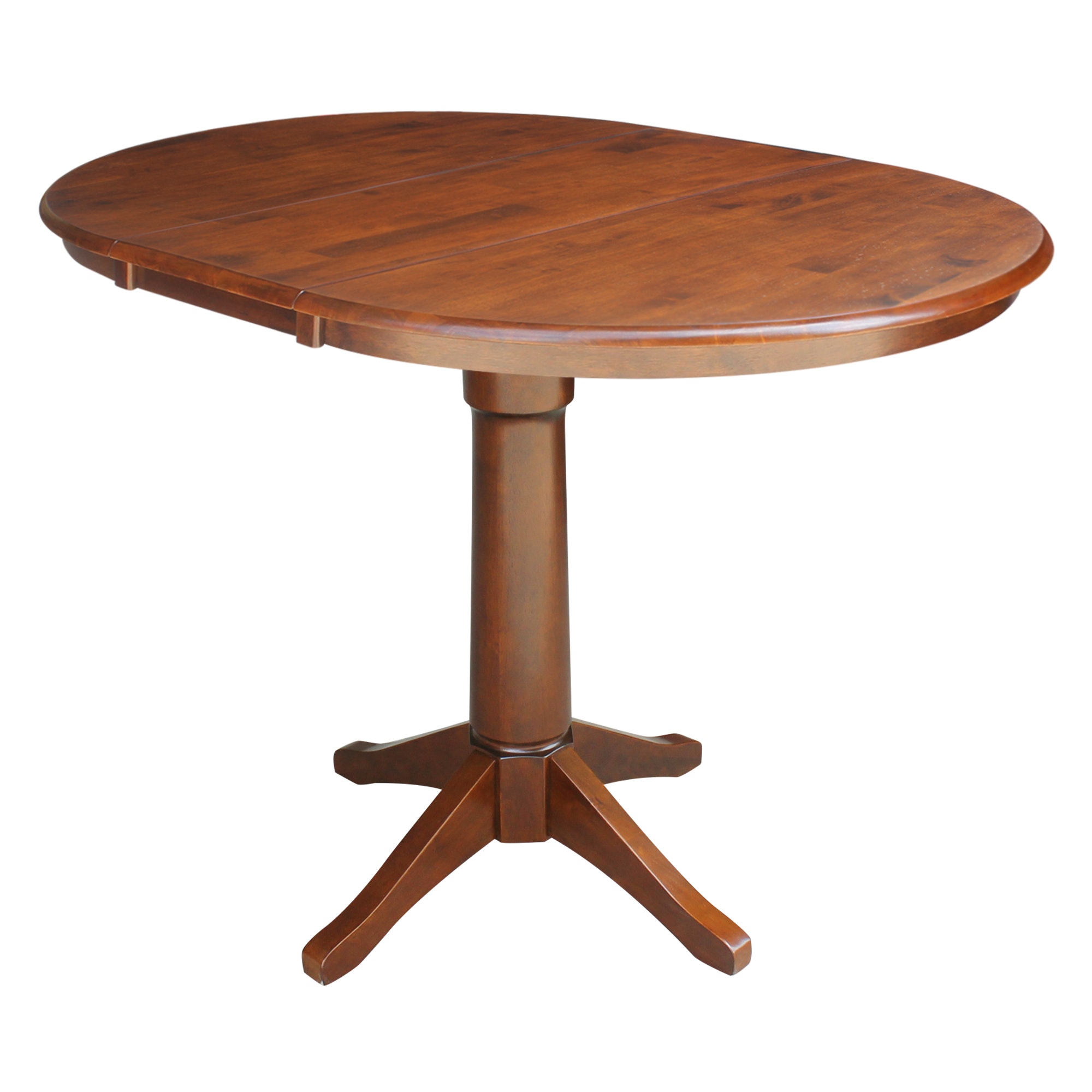 John Thomas Round Extension Table in Espresso T581-36RXT/T58-27B/T58-6B