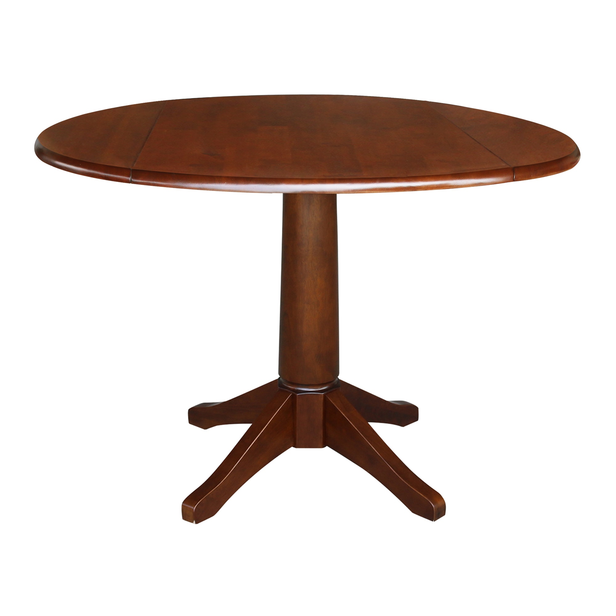 John Thomas Round Dropleaf Pedestal Table in Espresso T581-42DPT/T58-27B