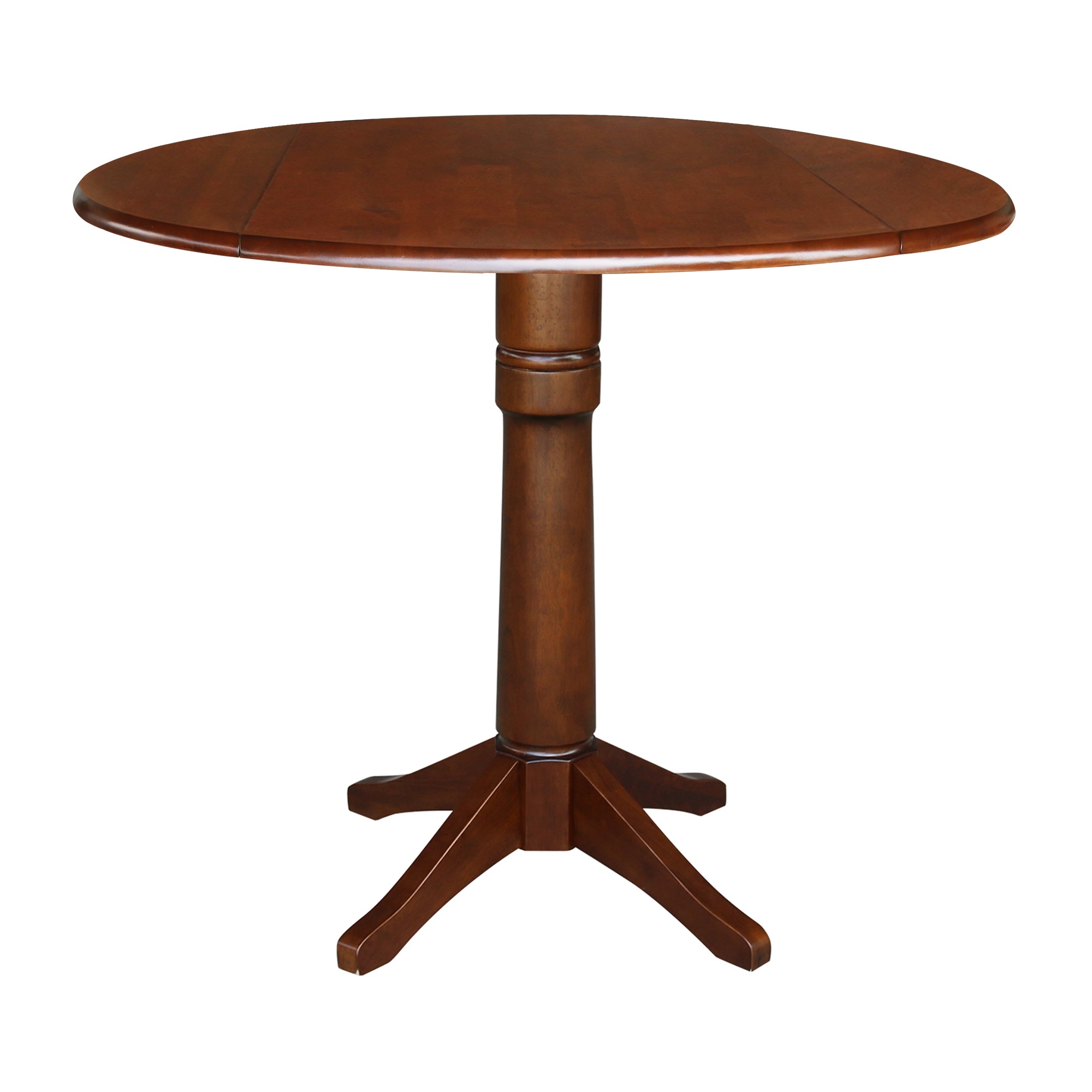 John Thomas Round Dropleaf Pedestal Table in Espresso T581-42DPT/T58-27B/T58-6B