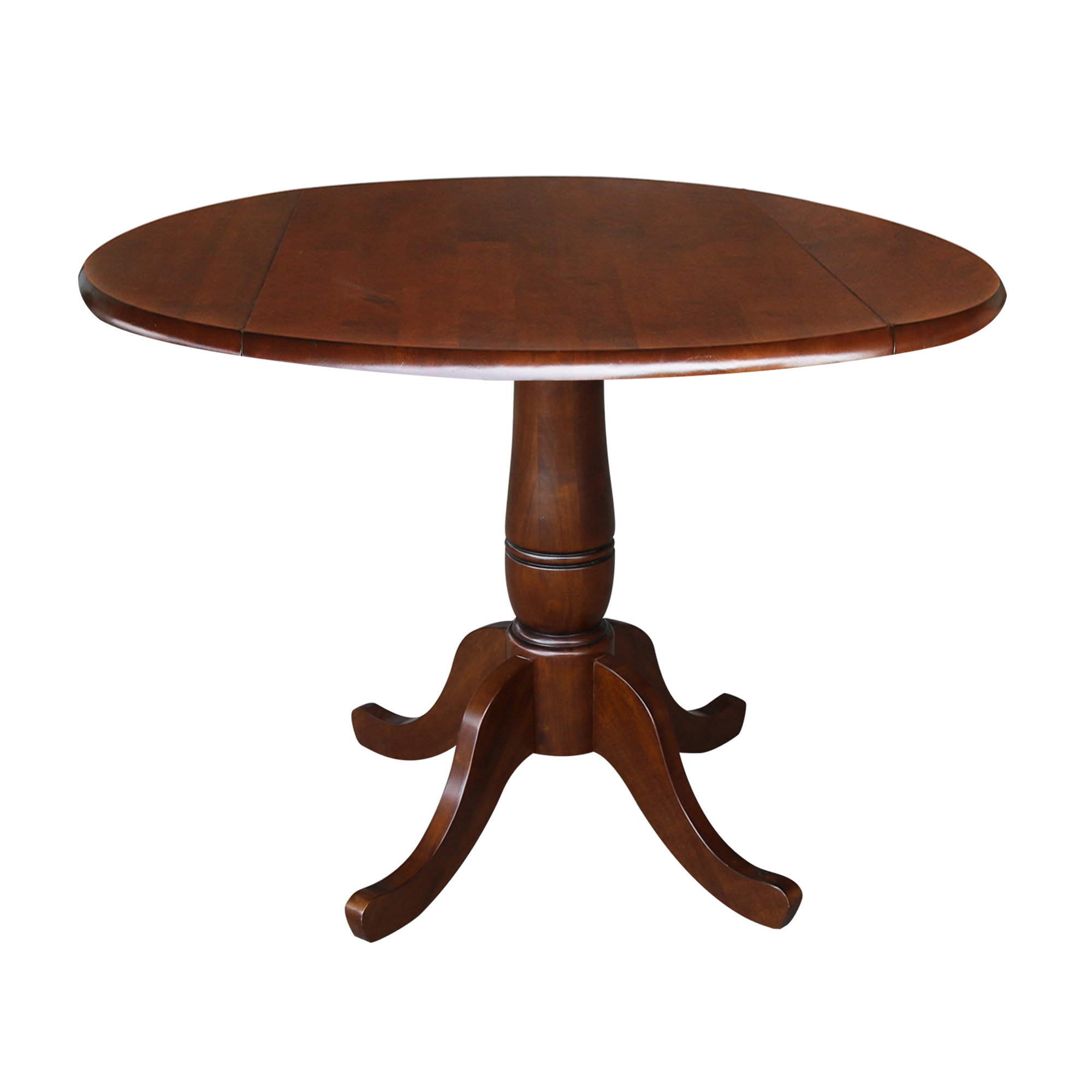 John Thomas Round Dropleaf Pedestal Table in Espresso T581-42DPT/T58-30B