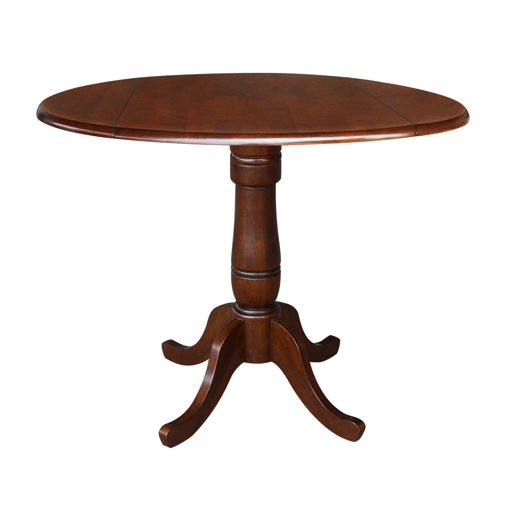 John Thomas Round Dropleaf Pedestal Table in Espresso T581-42DPT/T58-30B/T58-6B