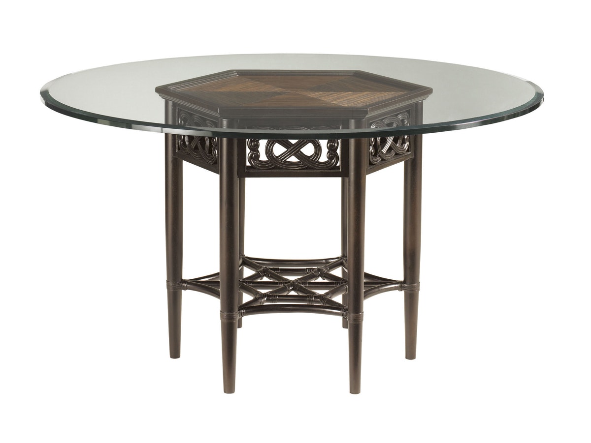 Tommy Bahama Home Sugar And Lace Dining Table With 60 Inch Glass Top 539-875-60C