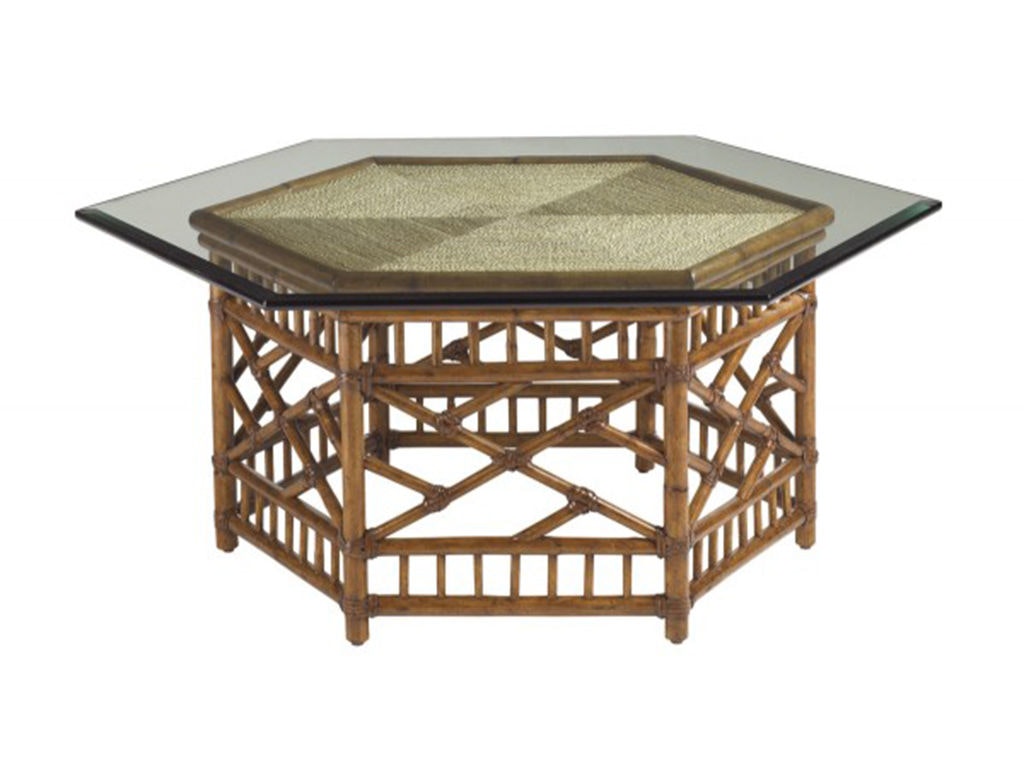 Tommy Bahama Home Key Largo Cocktail Table With Glass Top 531-947C