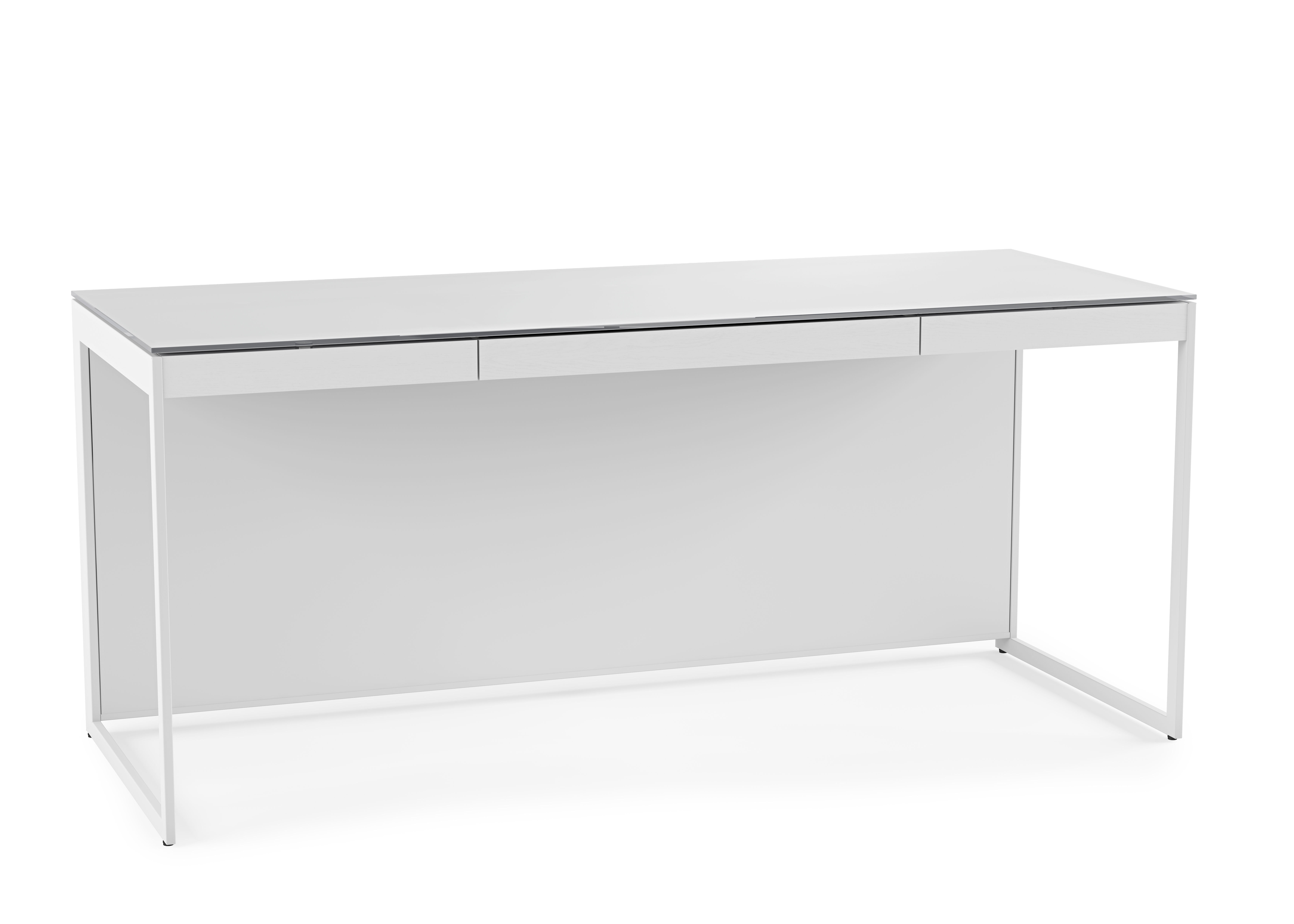 BDI Centro 6401 Modern White Home Office Desk 6401 SW/GRY