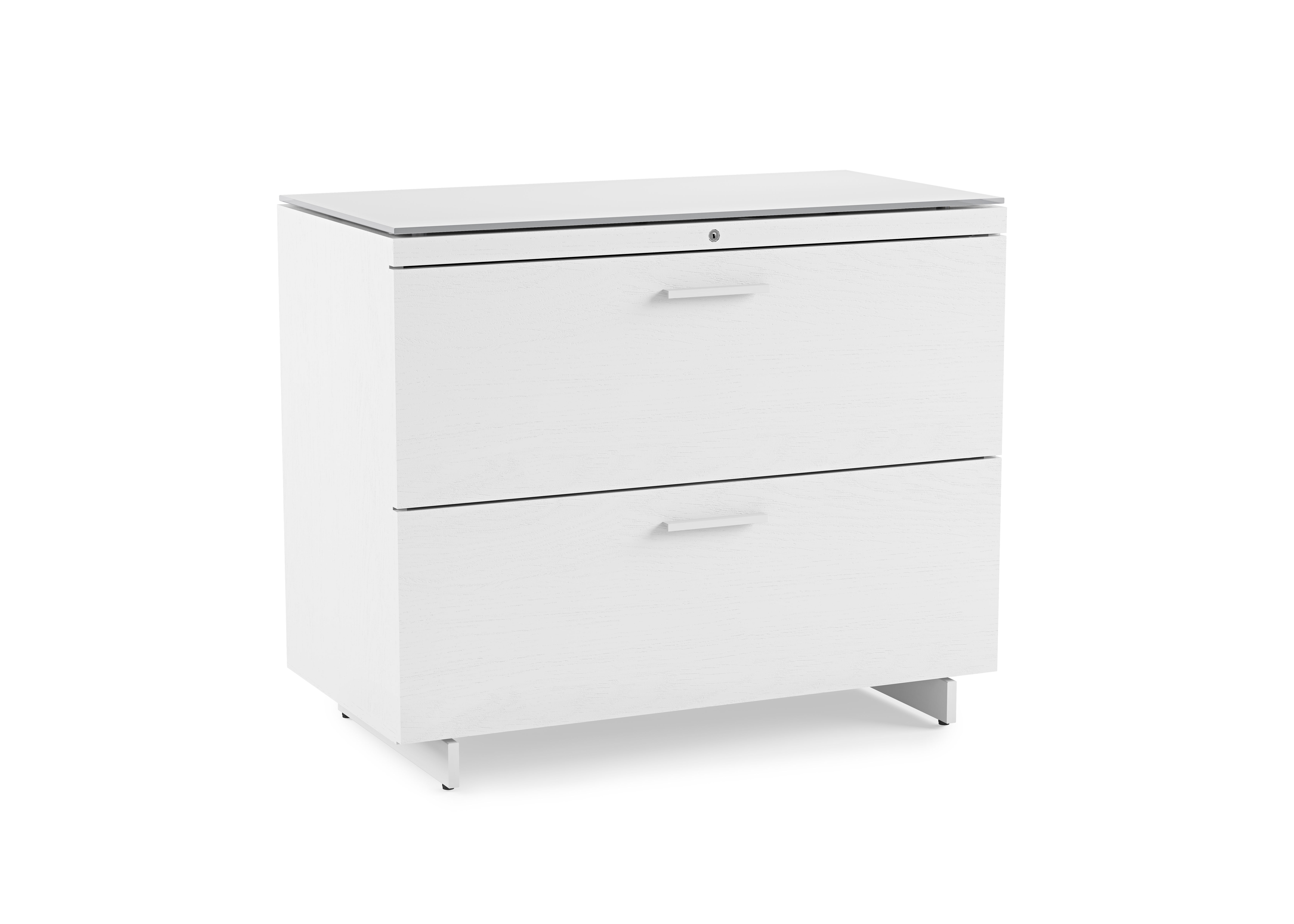 BDI Centro 6416 White Lateral File Storage Cabinet 6416 SW/GRY