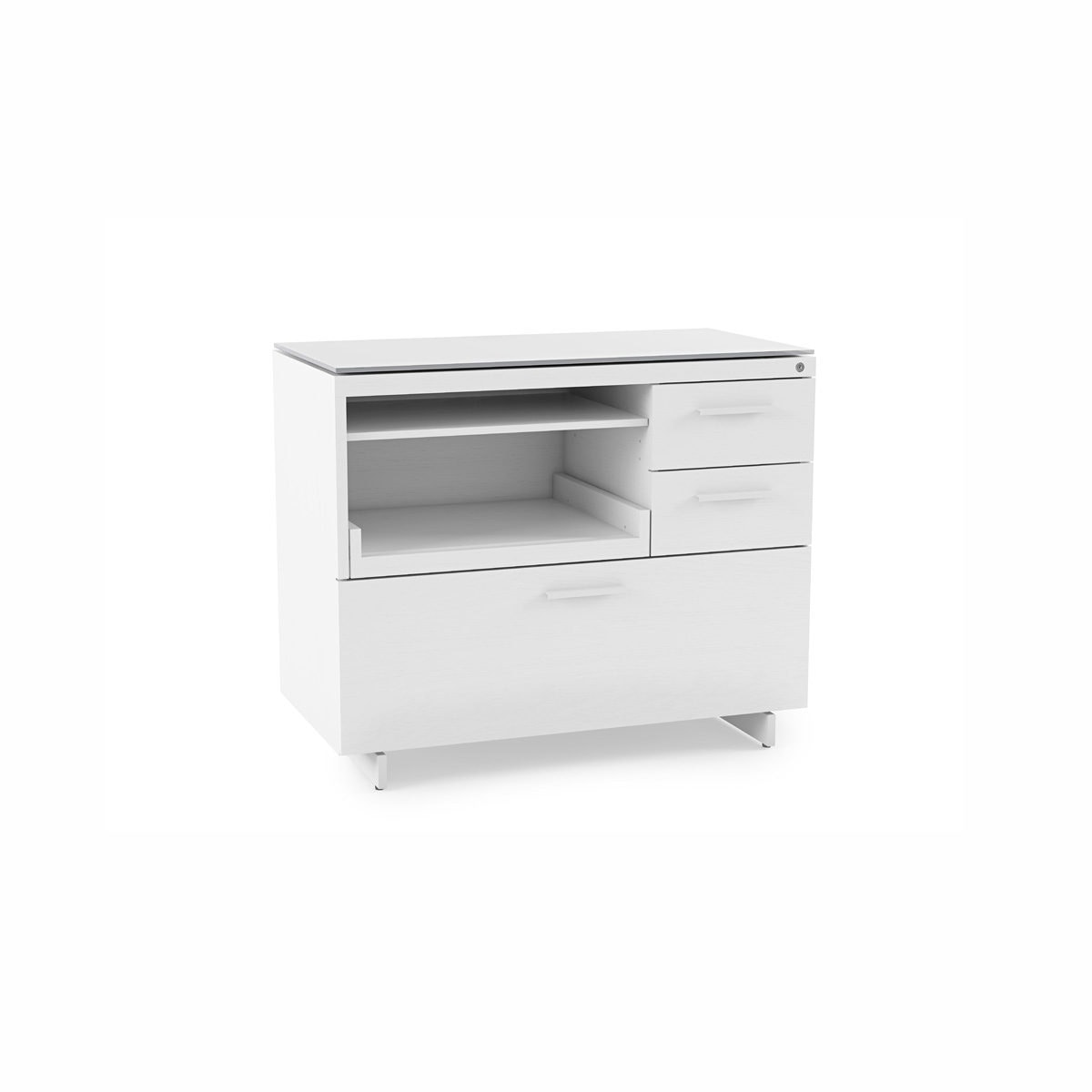 BDI Centro 6417 White Multifunction Office Cabinet 6417 SW/GRY