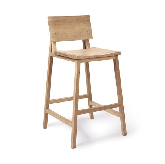 Ethnicraft Furniture Oak N3 Kitchen Counter Stool 50687