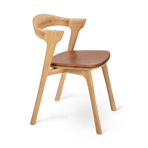 Ethnicraft Furniture Oak Bok Dining Chair - Cognac Leather 51488