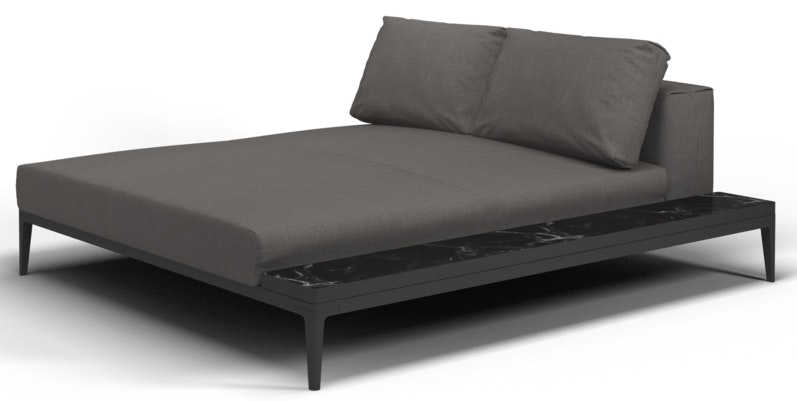 Gloster Grid Double Chill Chaise Unit- Nero 103962-P