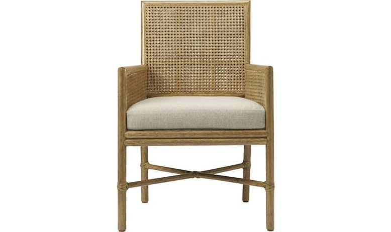 McGuire Square Back Caned Arm Chair MCM421