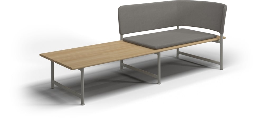 Gloster Right Chaise Unit (Teak / Fife Rainy Grey) 9911F