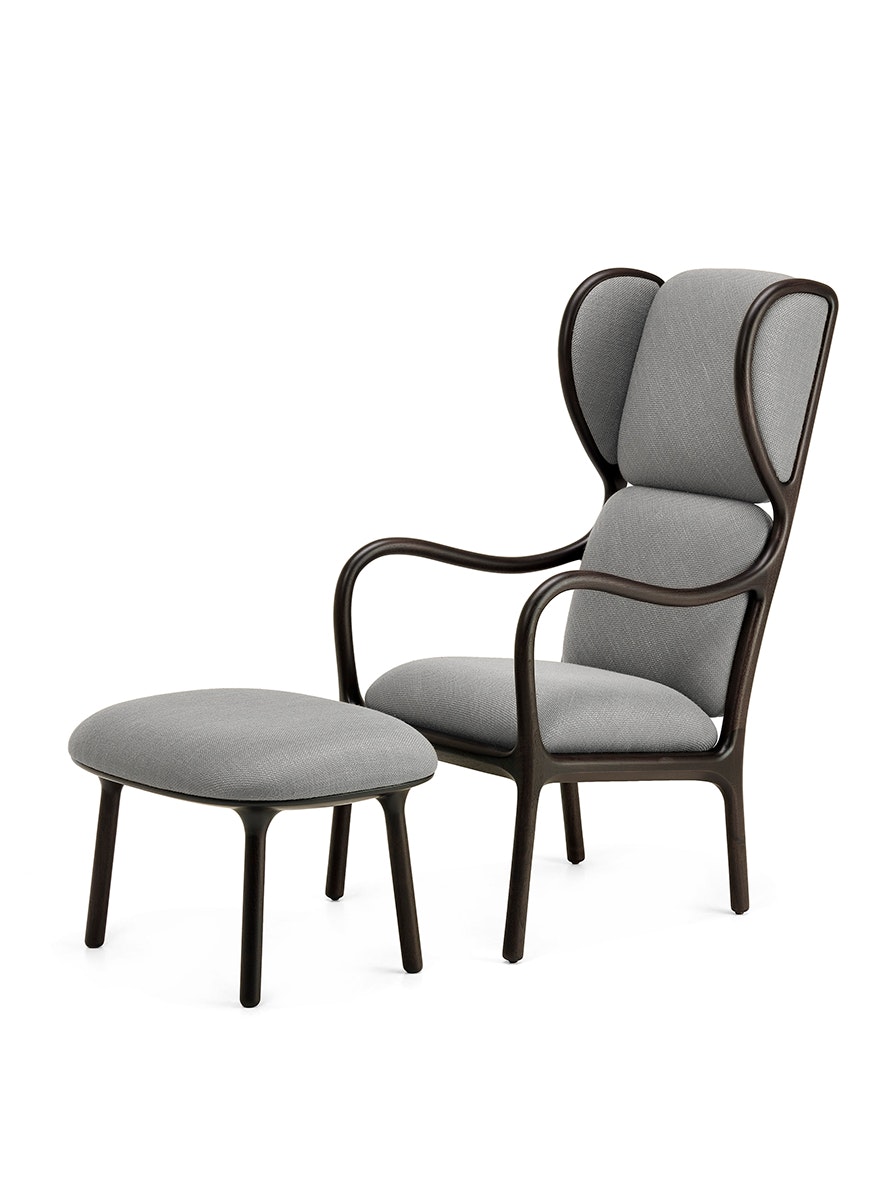 Ceccotti Collezioni Bergere 30 Armchair and Pouf bergerec