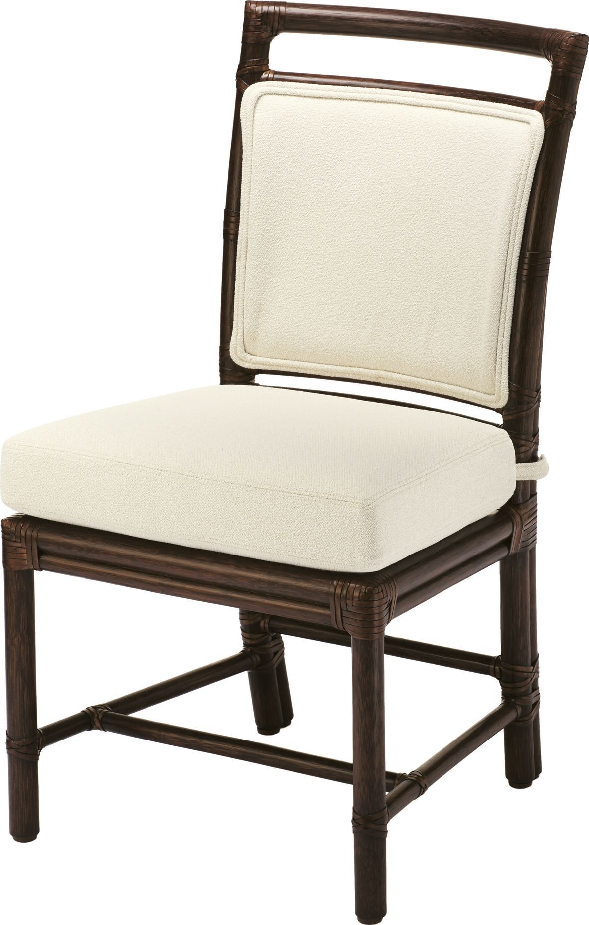 McGuire Rattan Target(R) Side Chair, (Upholstered Back) MCM60B