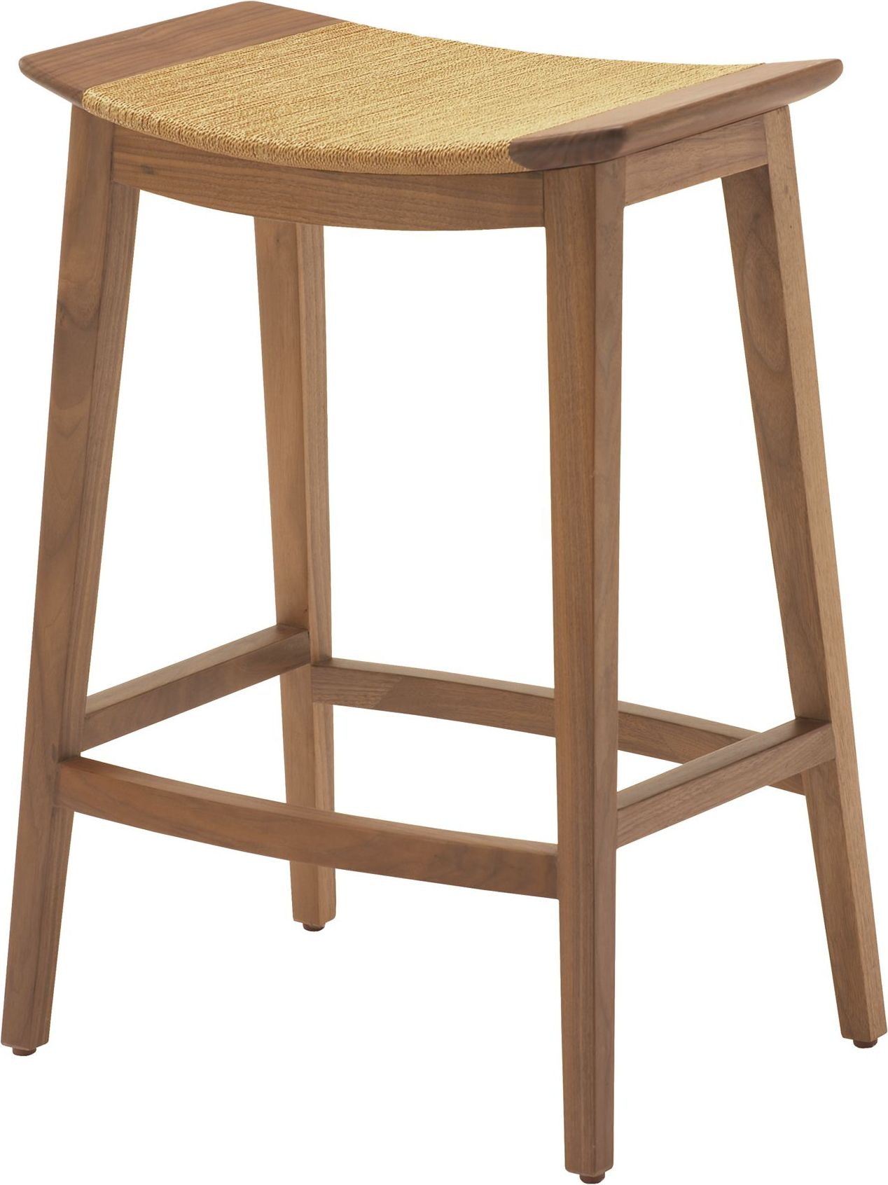 McGuire Curved Walnut Counter Stool MCO401