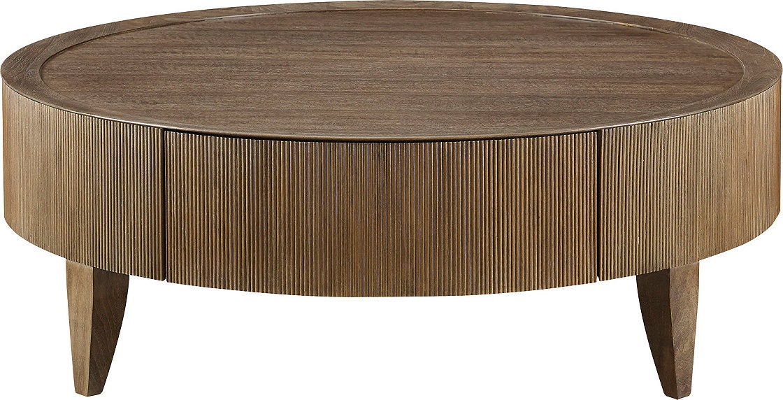 McGuire Reeded Round Cocktail Table MCA1050