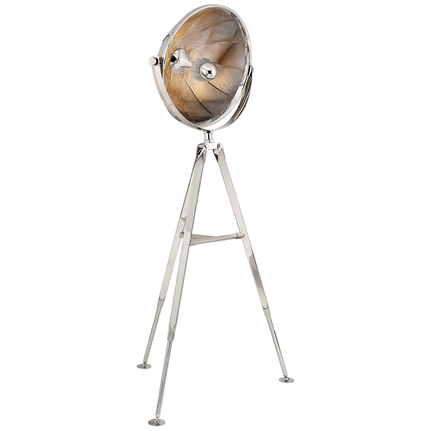 Ralph Lauren Ames Extra Large Pivoting Reflector Floor Light in Polished Nickel RL 1730PN
