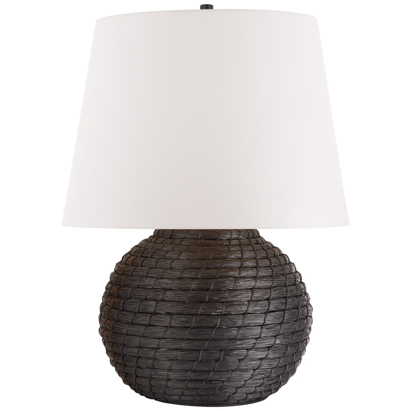 Ralph Lauren Lohan Medium Table Lamp in Black Rattan with White Paper Shade RL 3542BRT-WP