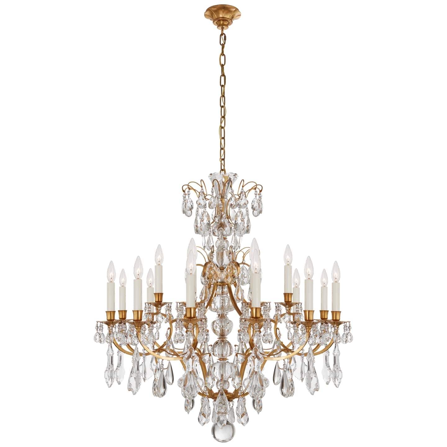 Ralph Lauren Antoinette Medium Chandelier in Natural Brass and Crystal RL 5311NB