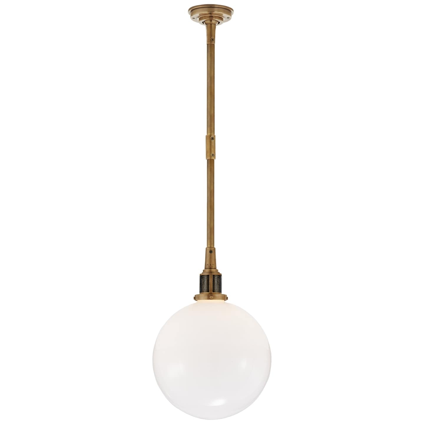 Ralph Lauren McCarren Small Globe Pendant in Natural Brass with White Glass RL 5460NB-WG