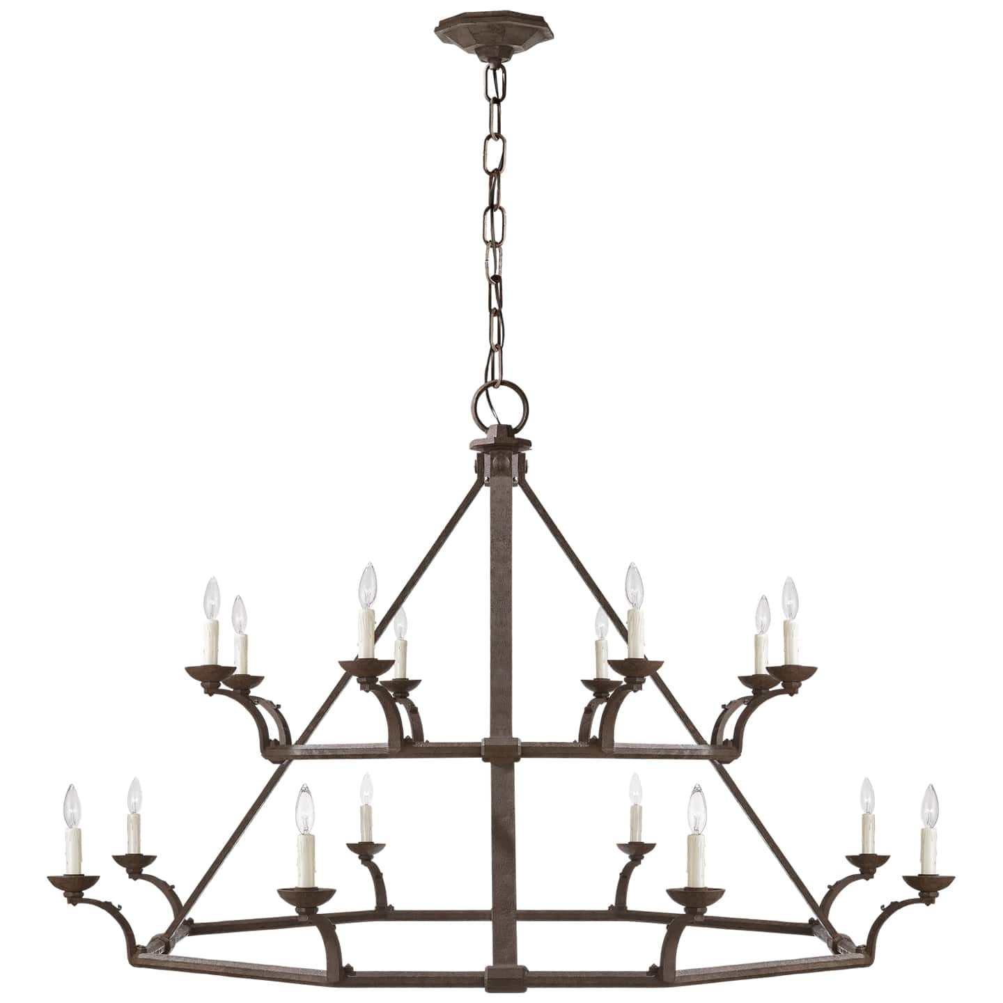 Ralph Lauren Robertson Double Tier Chandelier in Natural Rust RL 5542NR