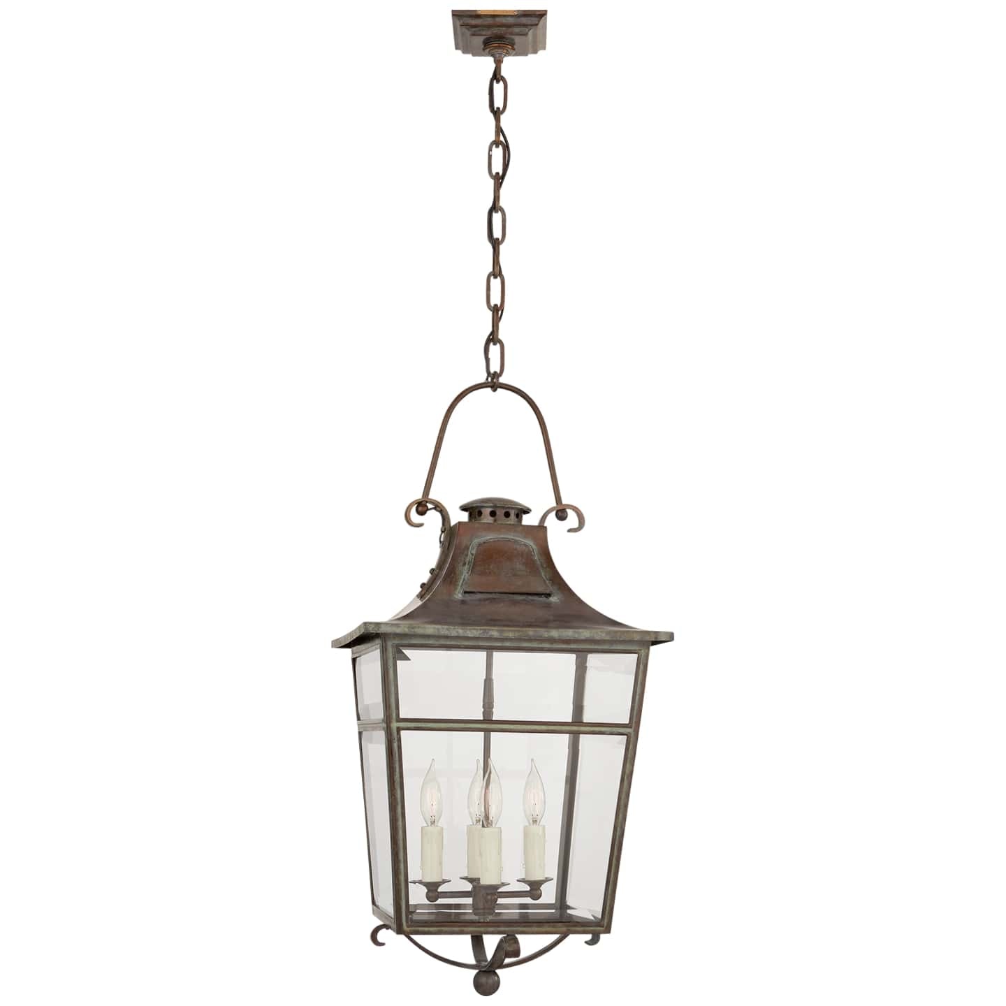 Ralph Lauren Carrington Small Lantern in Weathered Verdigris with Clear Glass RL 5733WVG-CG
