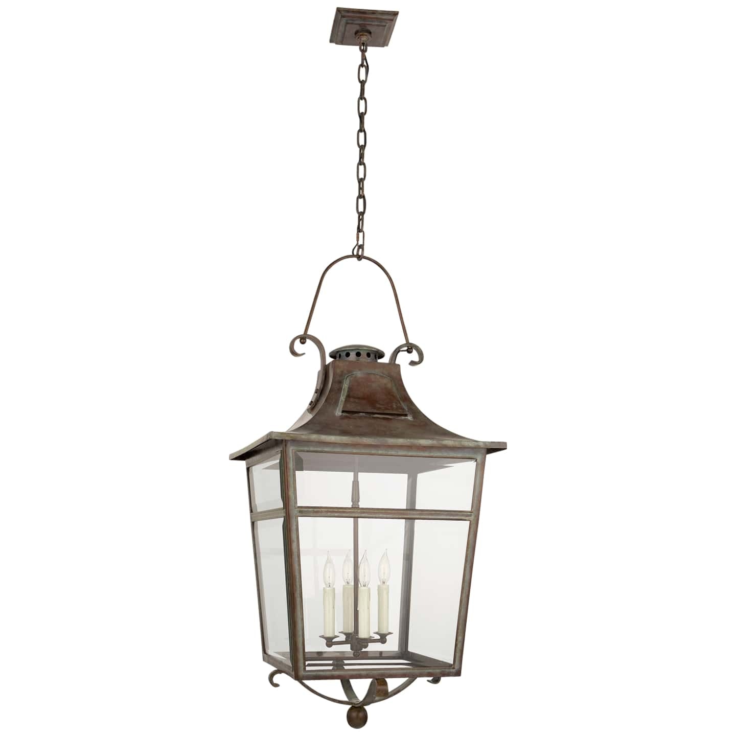 Ralph Lauren Carrington Large Lantern in French Rust with Clear Glass RL 5735WVG-CG