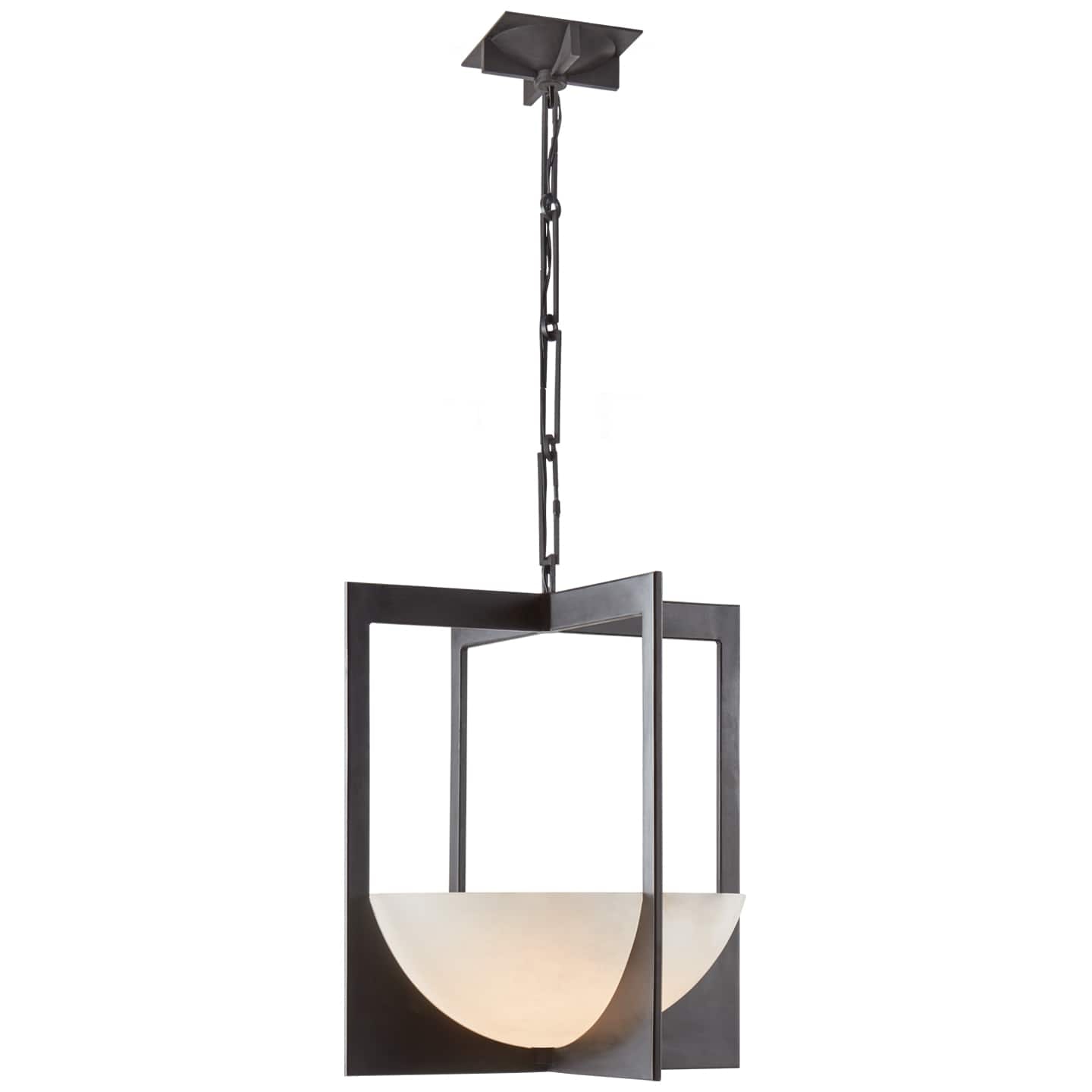 Ralph Lauren Michaela Small Wide Chandelier in Aged Iron and Alabaster RL 5770AI/ALB