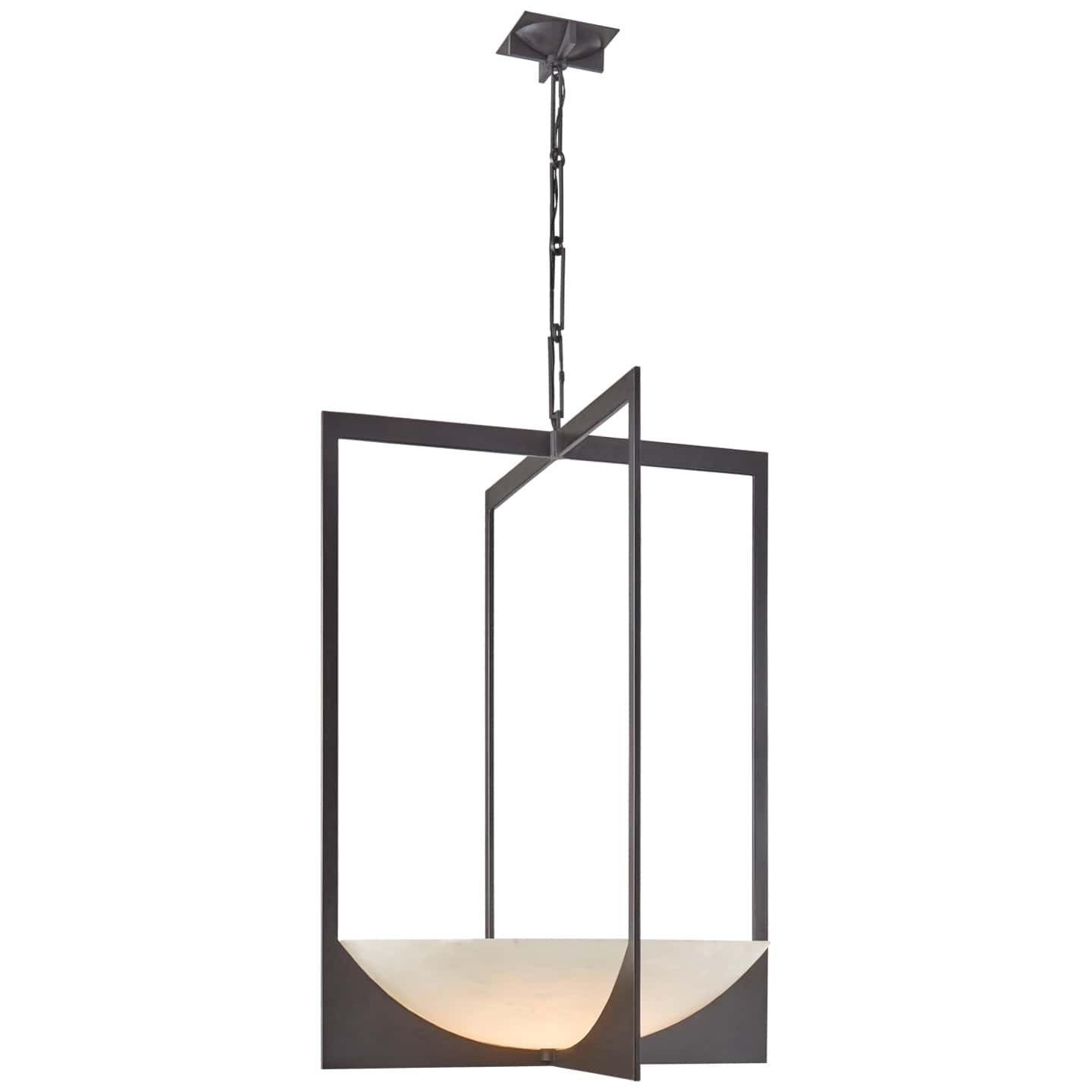 Ralph Lauren Michaela Large Chandelier in Aged Iron and Alabaster RL 5773AI/ALB