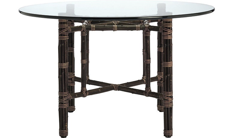 McGuire Square Table with Four Legs in Black Bamboo MCBA14