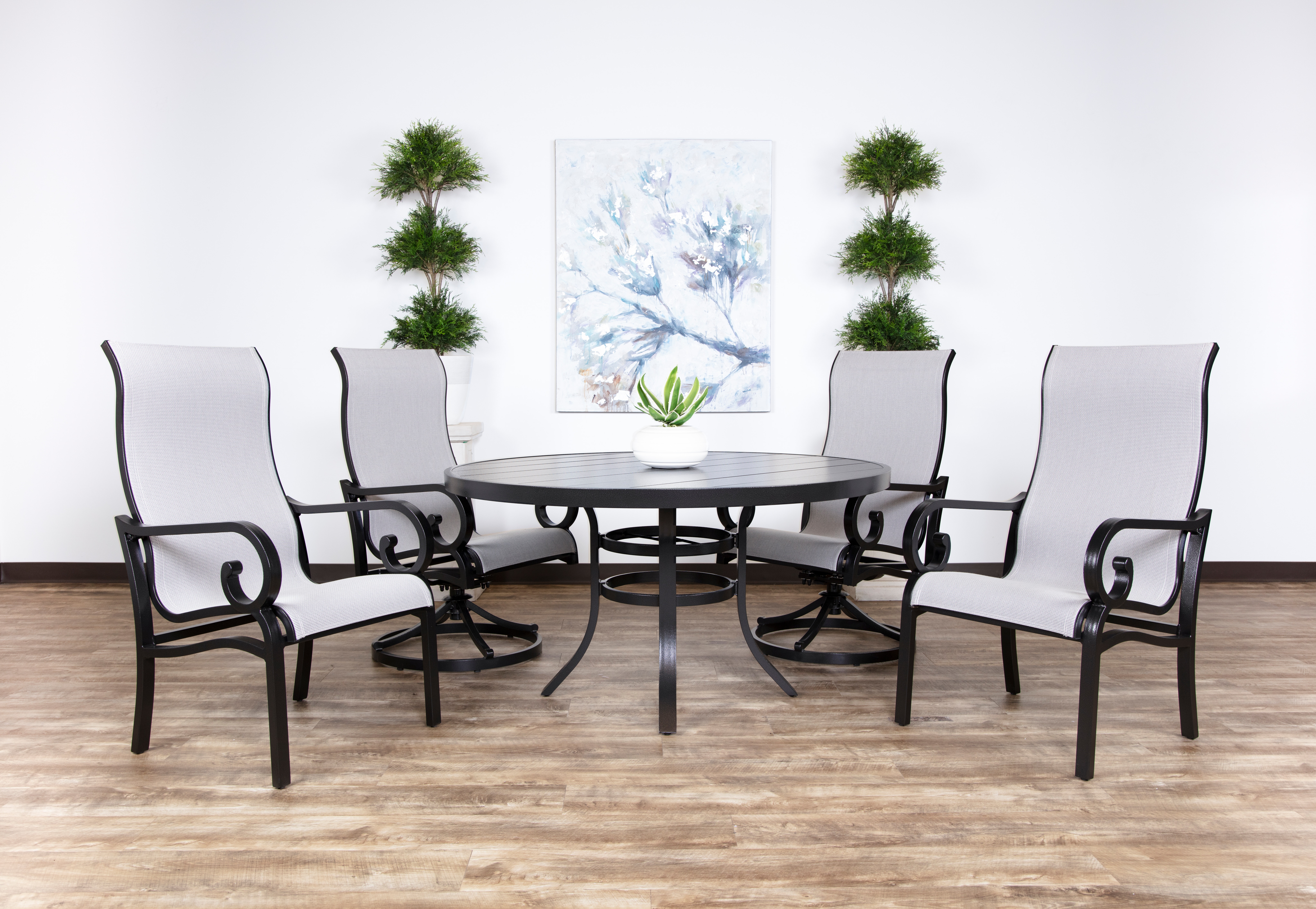 American Home Dining Set Estate 5pc Sling Aluminum Dining Set