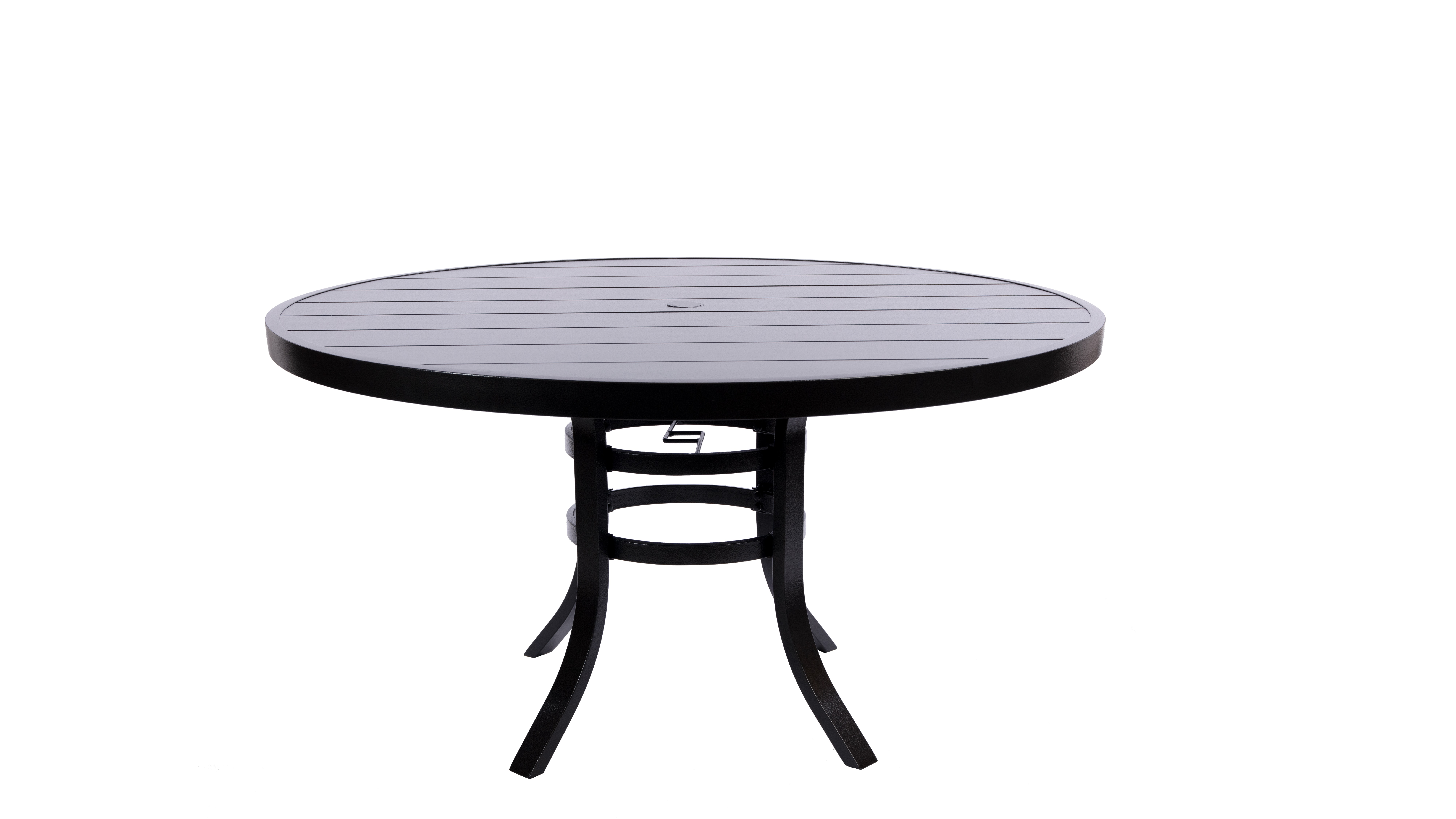 54 Inch Round Aluminum Slat Dining Table