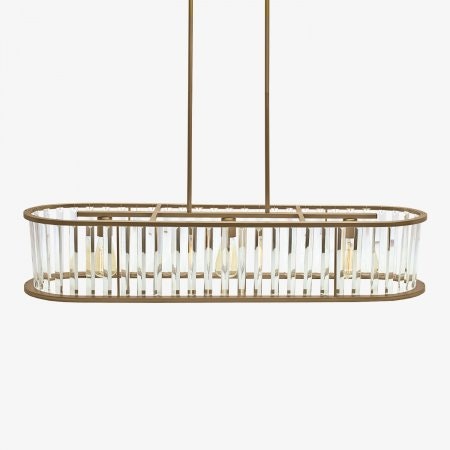 Cue and Case Vintage Brass with Glass Fringe Light LP-583