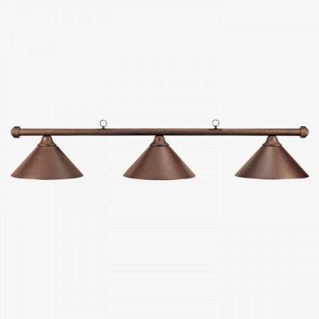 Cue and Case Metal Billiard Light Autumn Rust 3 Shade Light